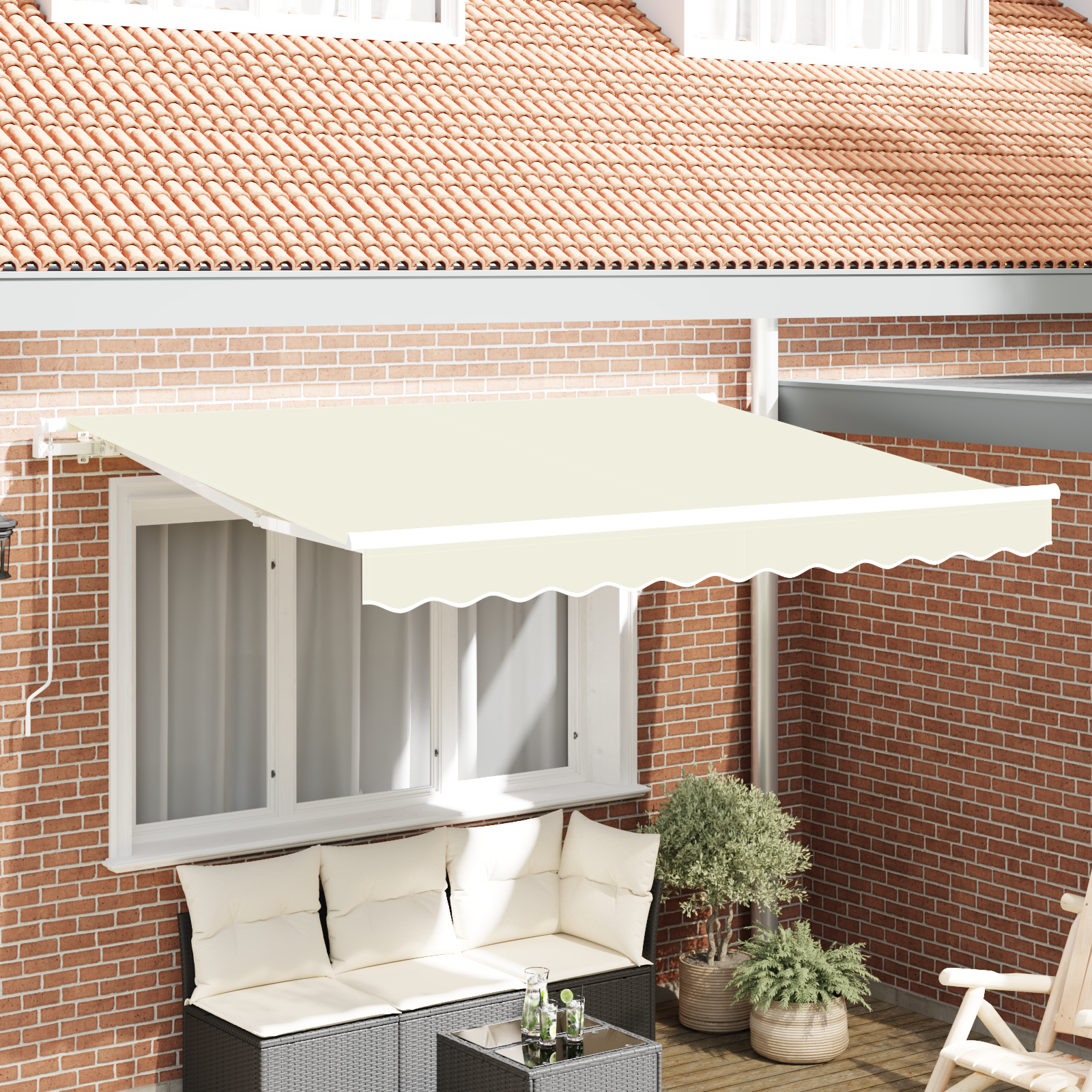 Zonnescherm Vervangend Stof voor 2.5×2 m Frame in Crème
