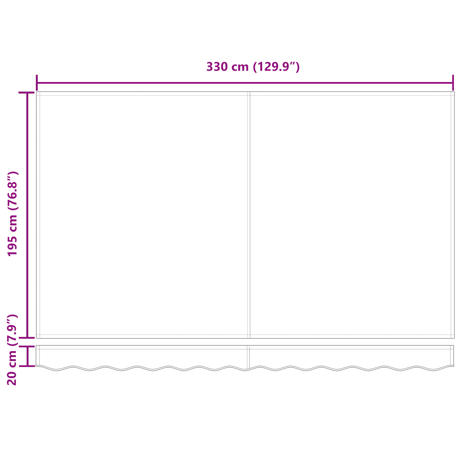 markizės keitimo audinys 3.5x2 m rėmui geltona ir balta - Image 8