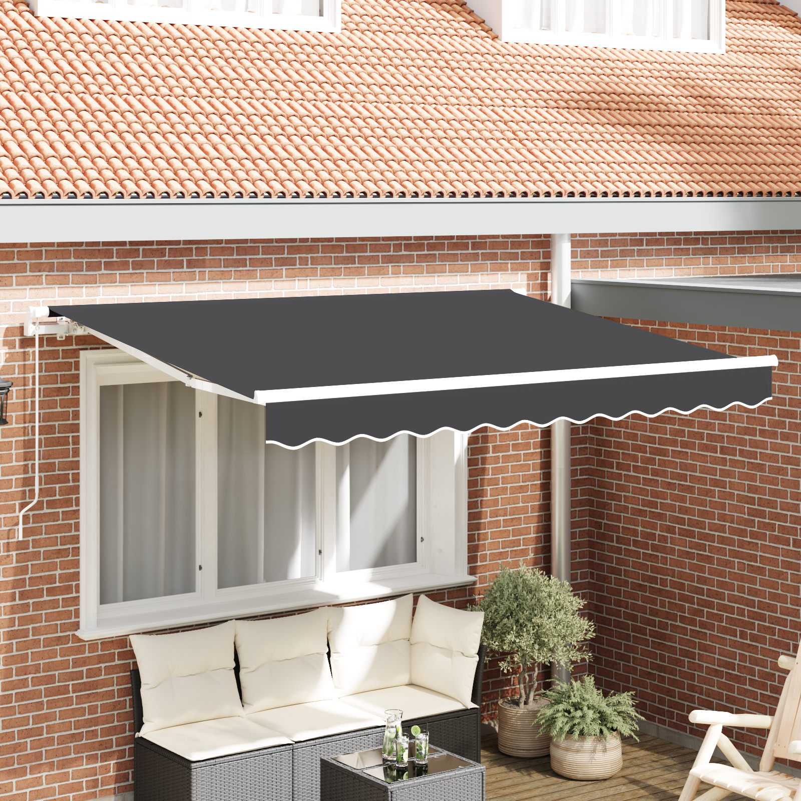 markizės keitimo medžiaga 2.5x2 m rėmui antracito