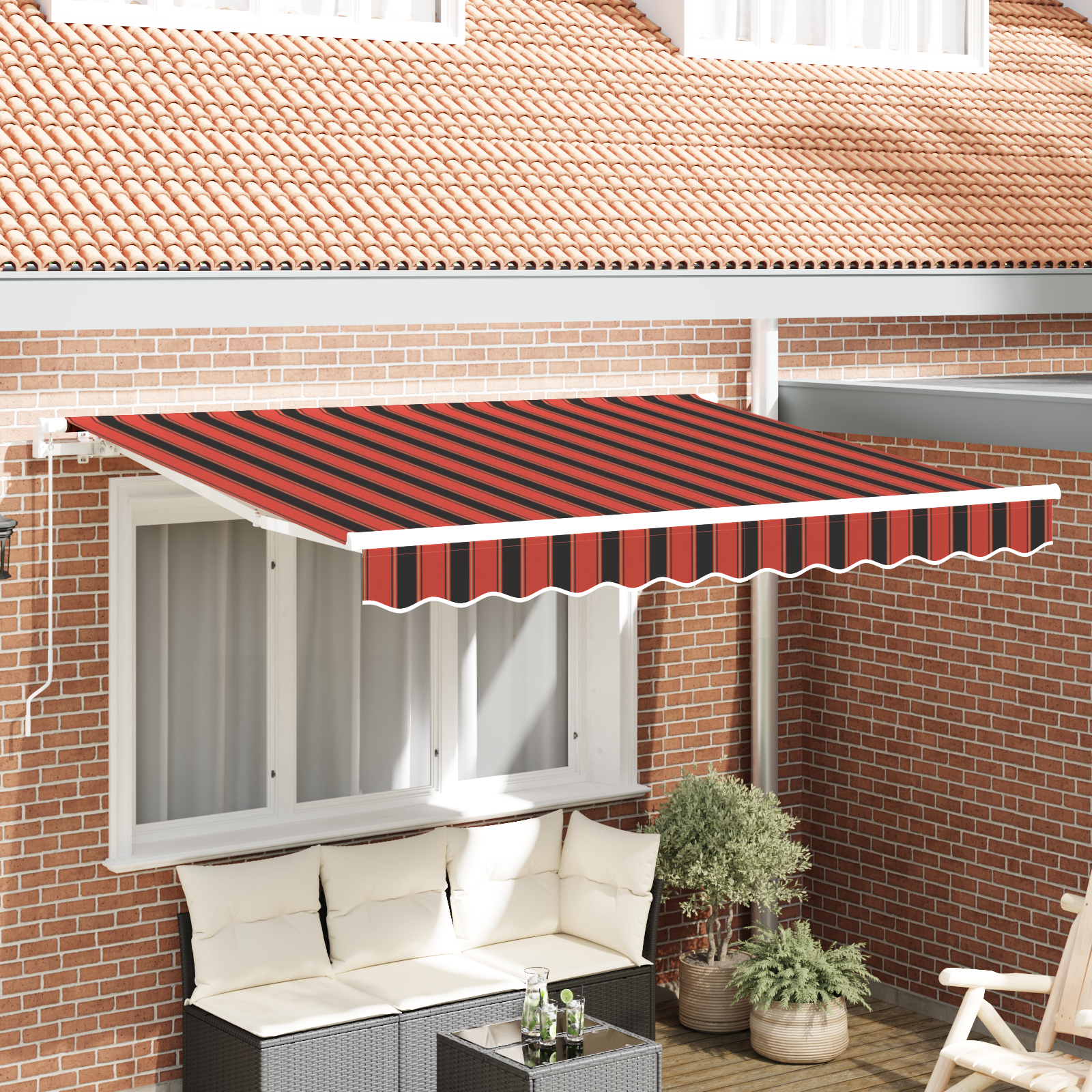 Luifel Vervangende Stof voor 2.5×2 m Frame Multikleurige Streep