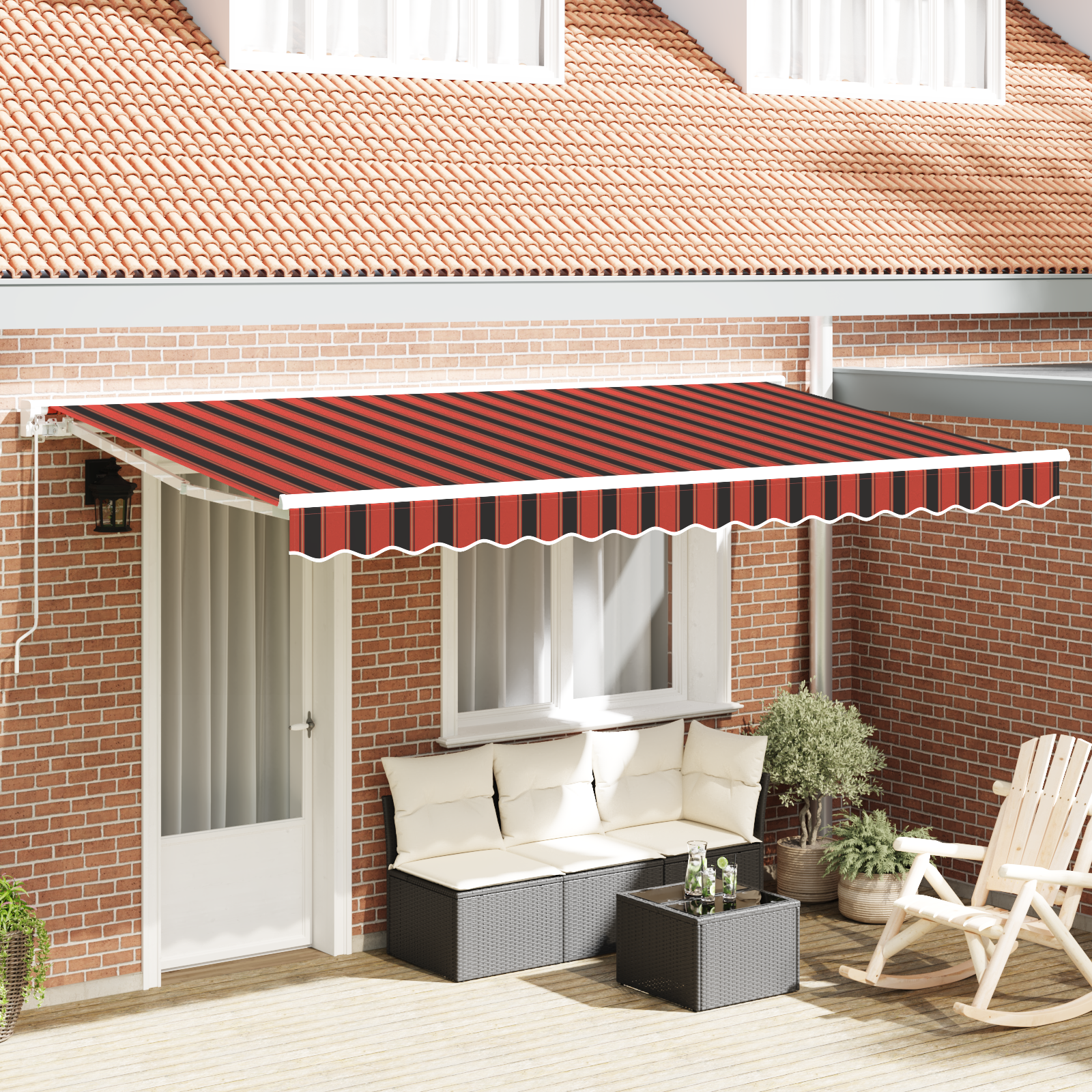 Luifel Vervangende Stof voor 4×2 m Frame Multikleur Gestreept