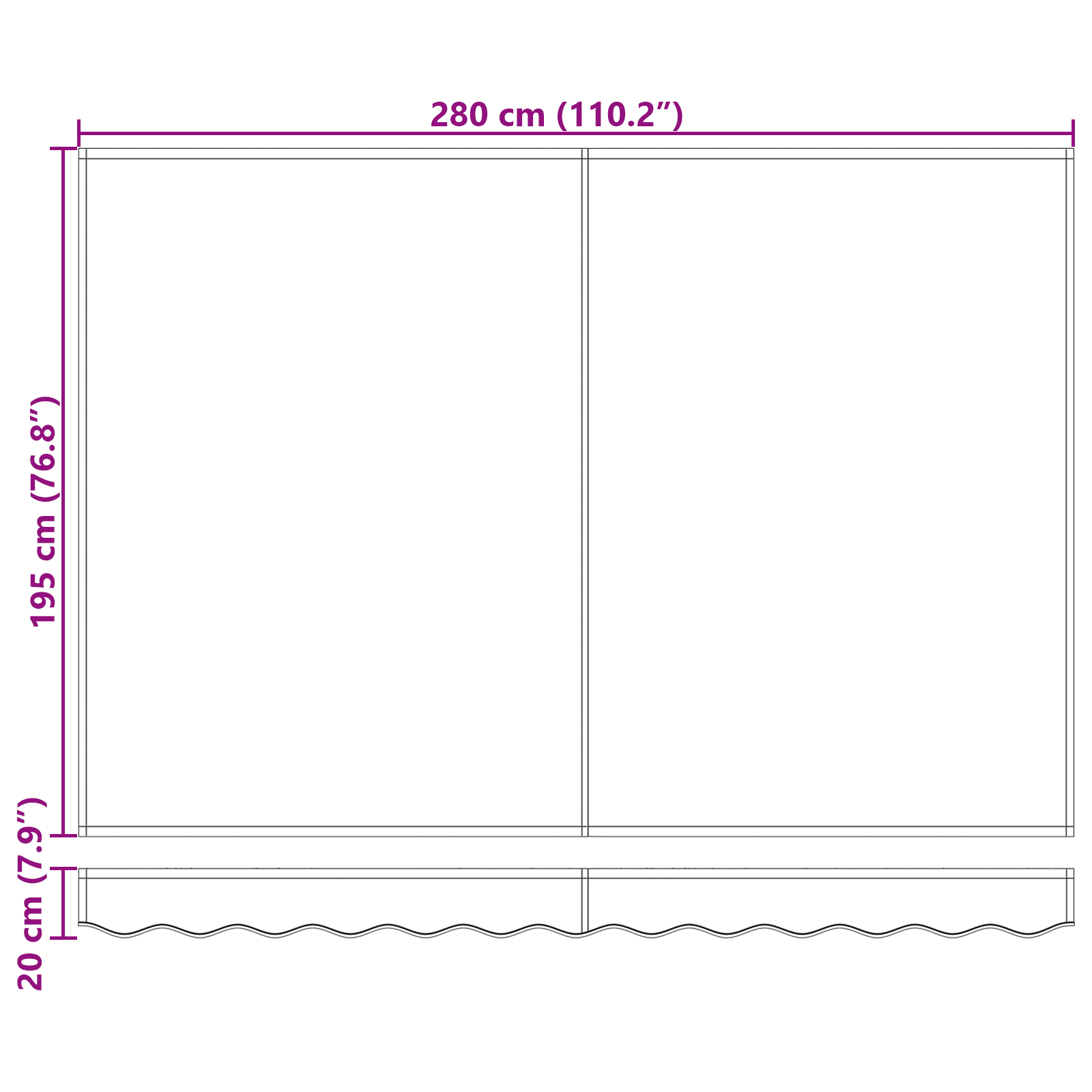 Markizės keitimo medžiaga 3x2 m rėmams Burgundija - Image 8