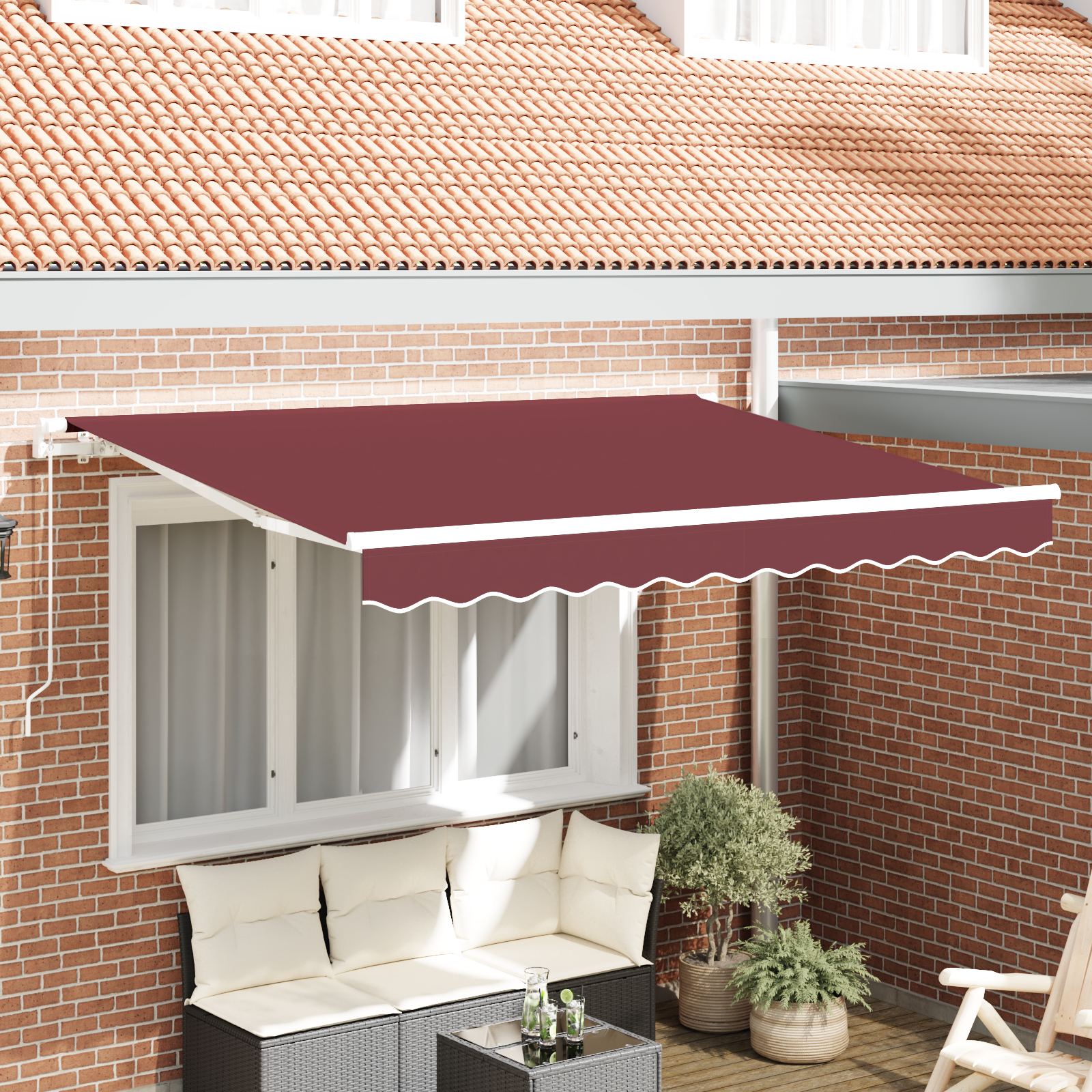 Awning Replacement Fabric for 3.5x2 m Frame Burgundy