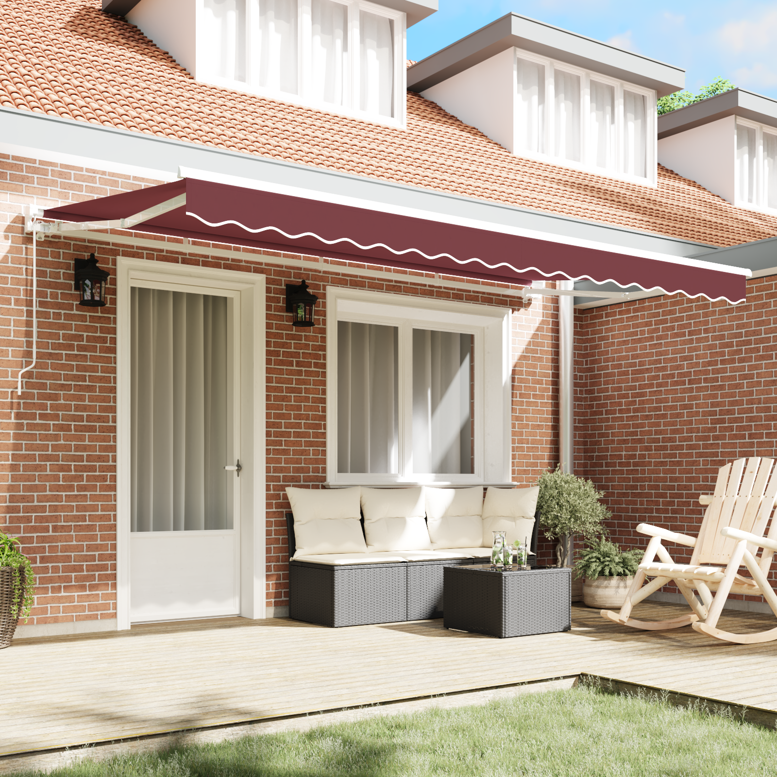 Awning Replacement Fabric for 4x2 m Frame Burgundy - Image 3