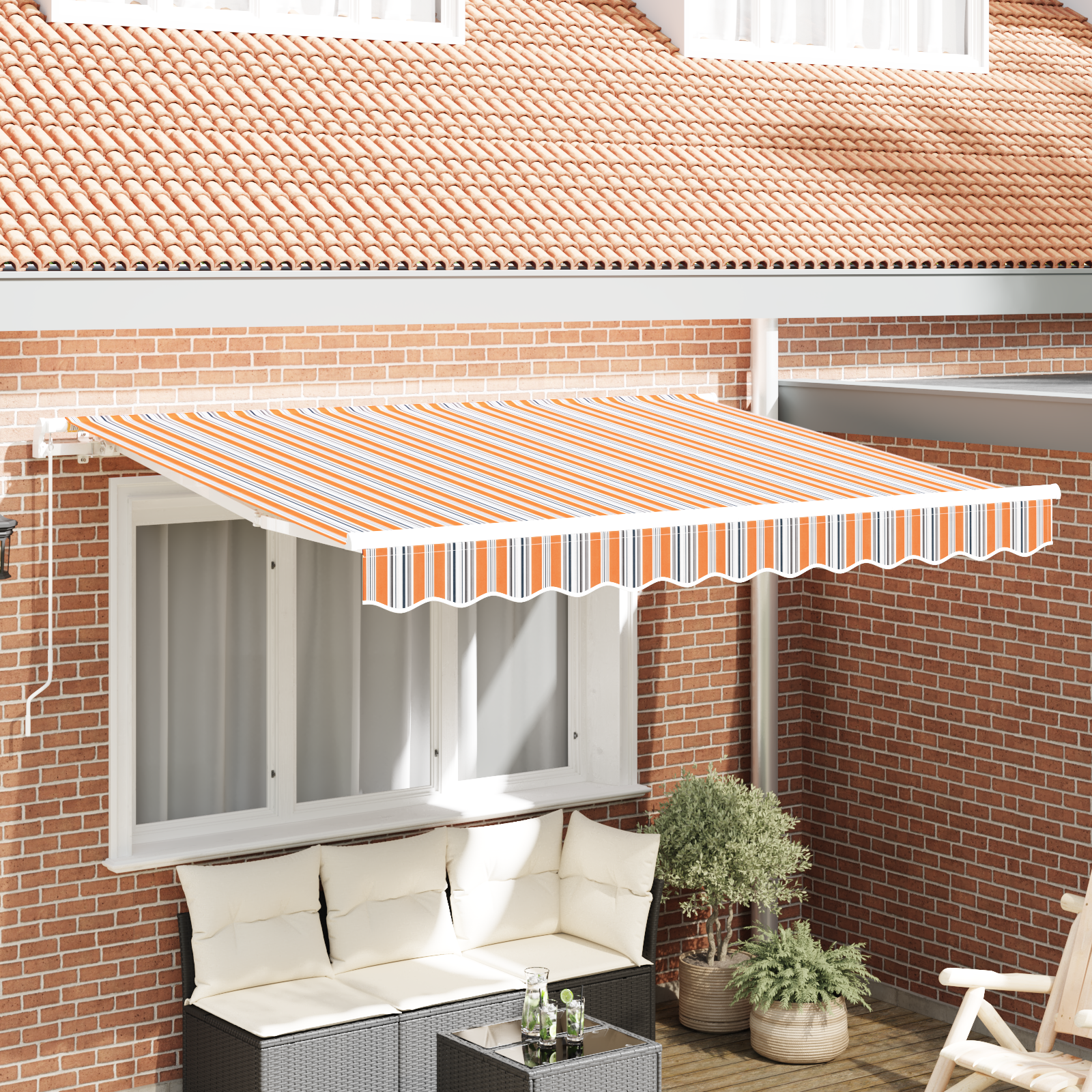 Luifel Vervangende Stof voor 3.5x2m Frame Multicolor gestreept