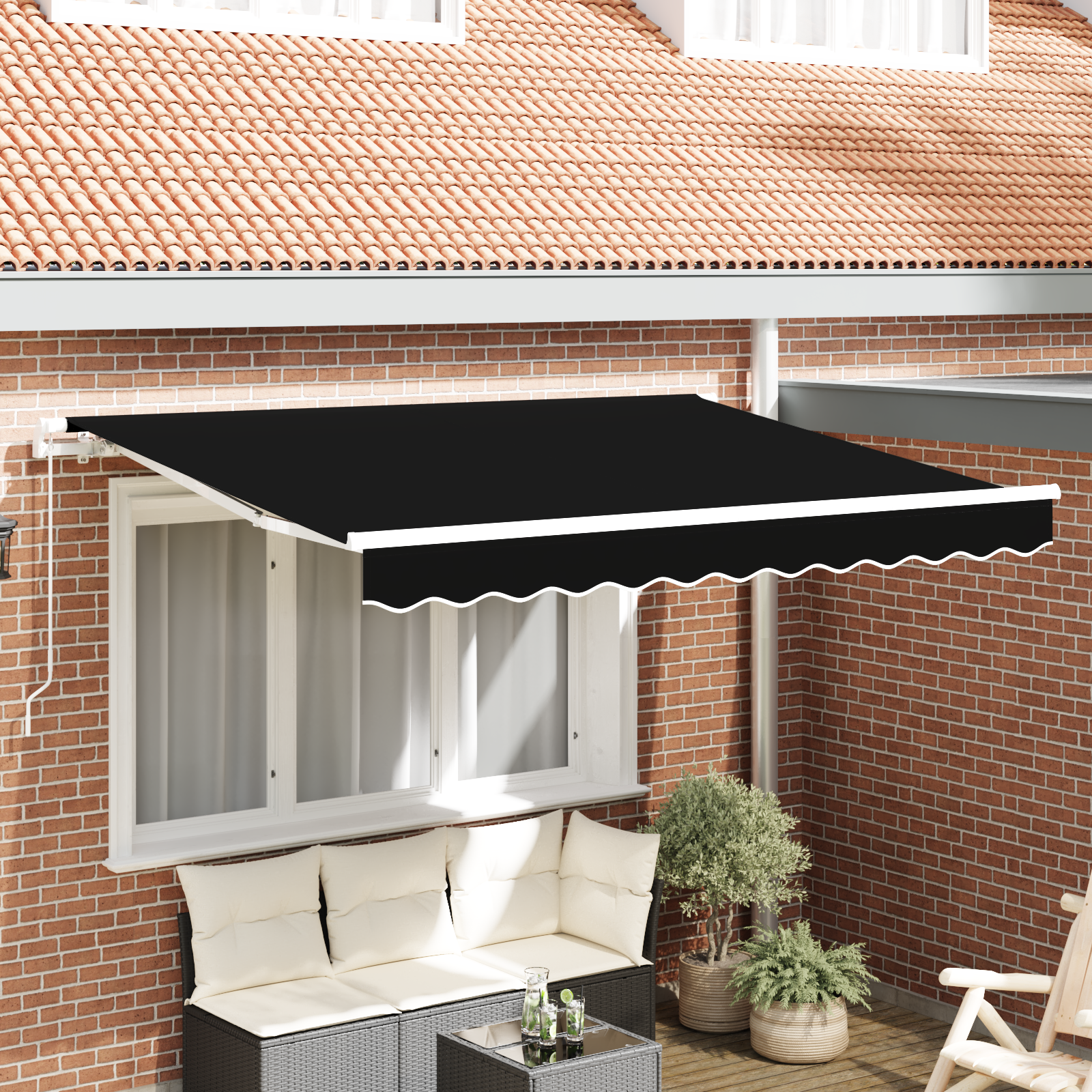 Awning Replacement Fabric for 3x2 m Frame Black