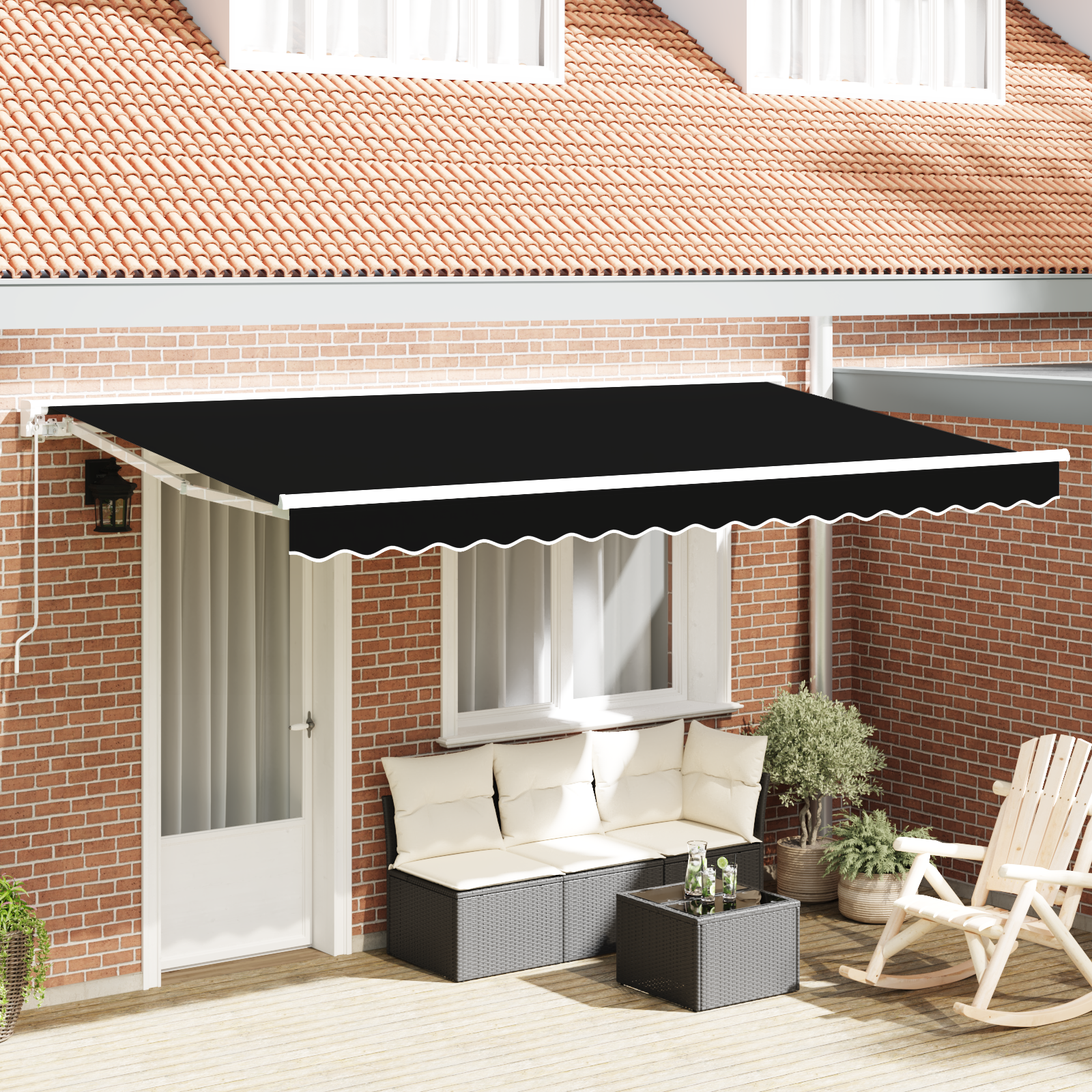 Luifel vervangende stof voor 4×2 m Frame Zwart