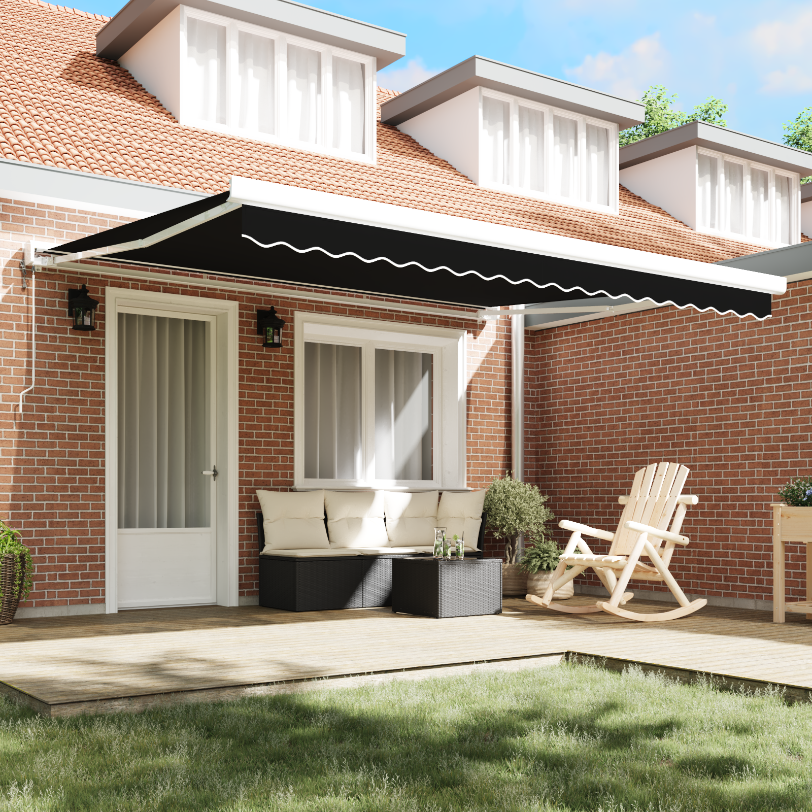 Awning Replacement Fabric for 4x3 m Frame Black - Image 3