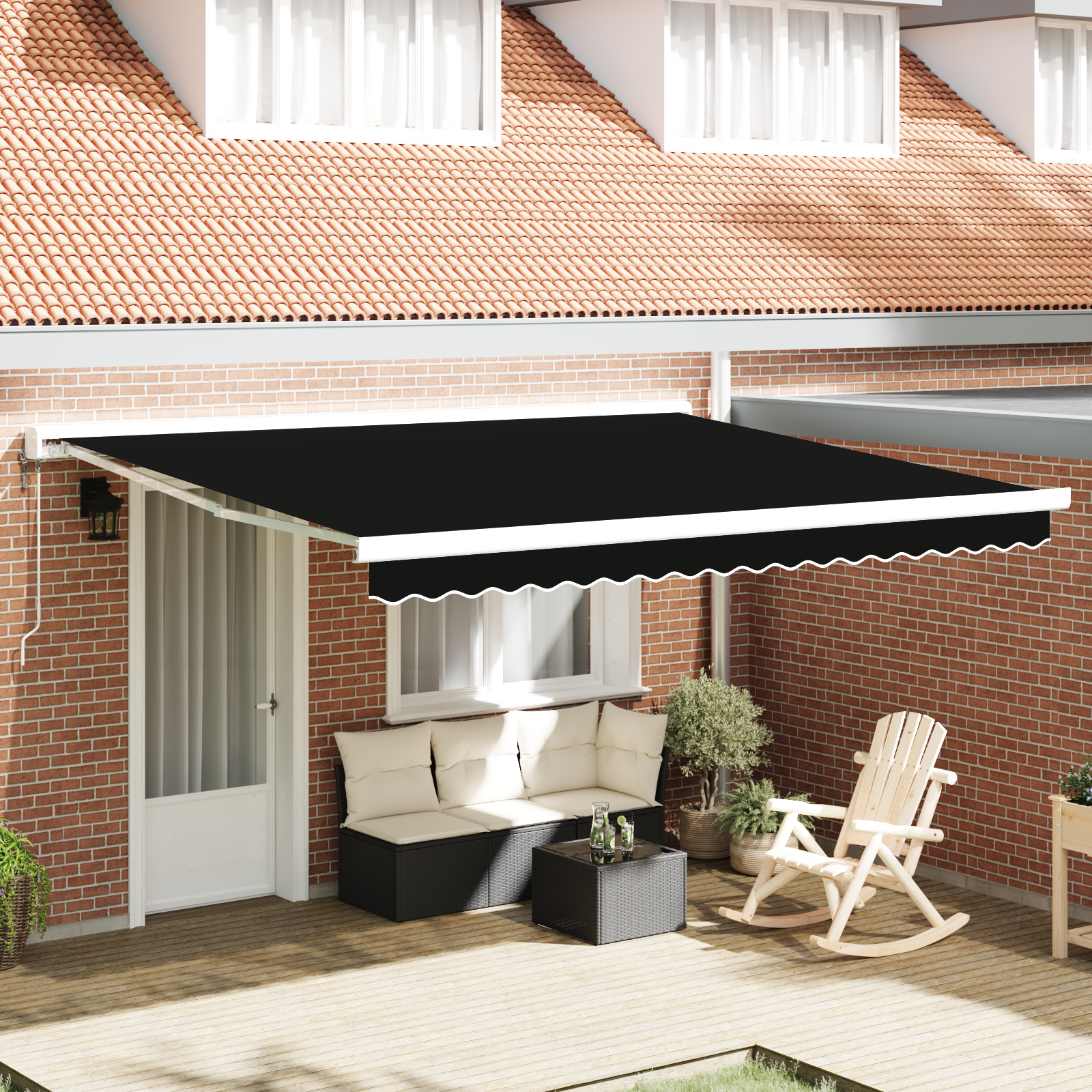 Awning Replacement Fabric for 4x3.5 m Frame Black