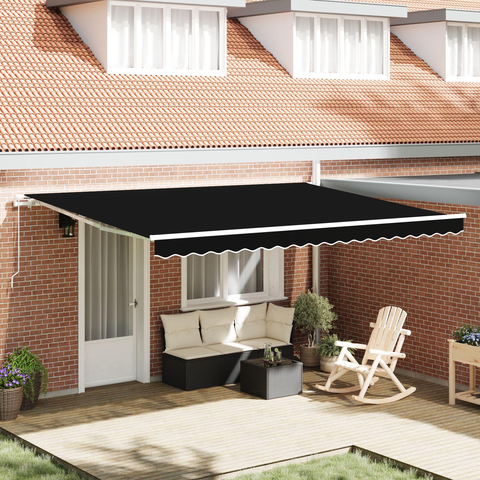 Awning Replacement Fabric for 4.5x3 m Frame Black