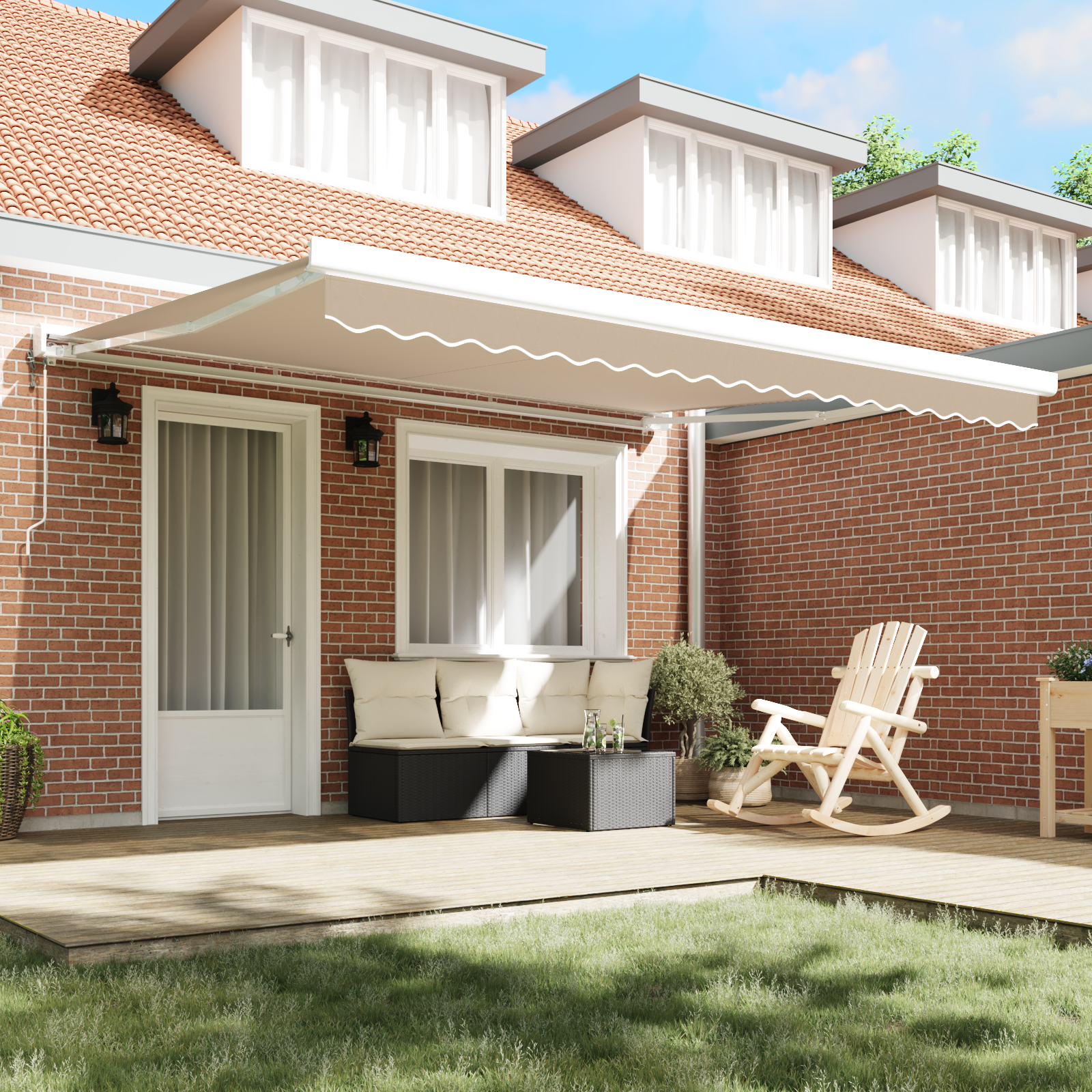 Awning Replacement Fabric for 4x3 m Frame Beige - Image 3