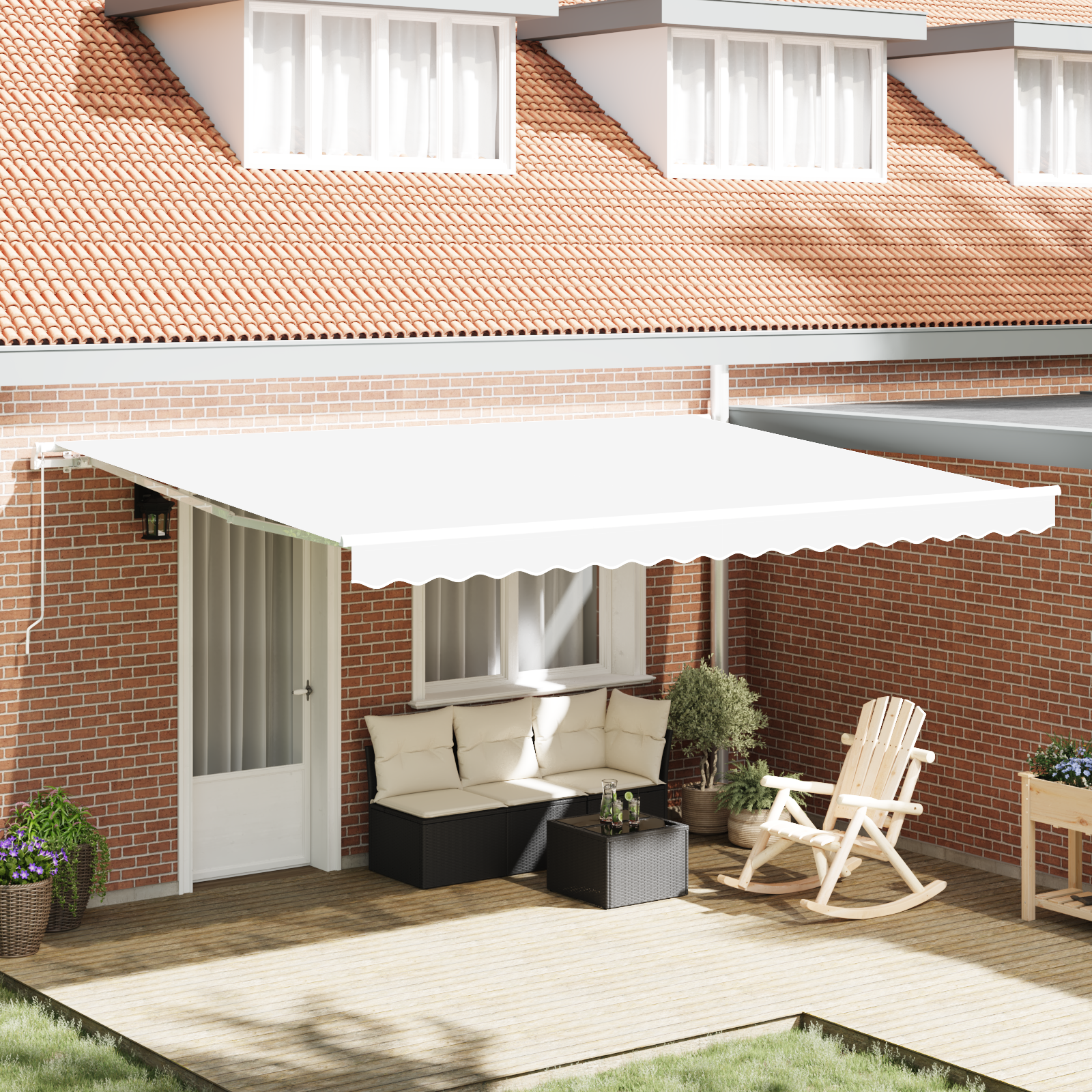 Luifel vervangingsstof voor 4.5×3.5 m frame Wit