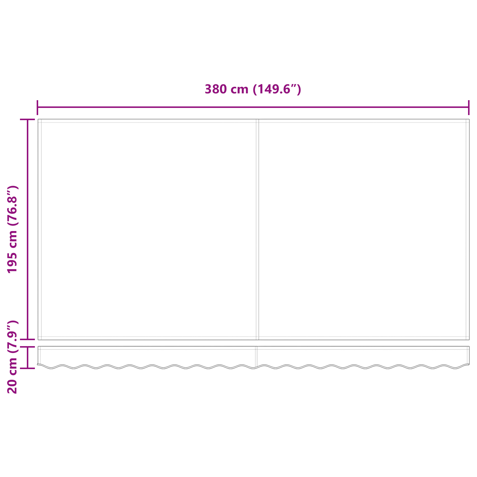 Markizės pakeitimo audinys 4x2 m rėmui šviesiai pilkas - Image 8