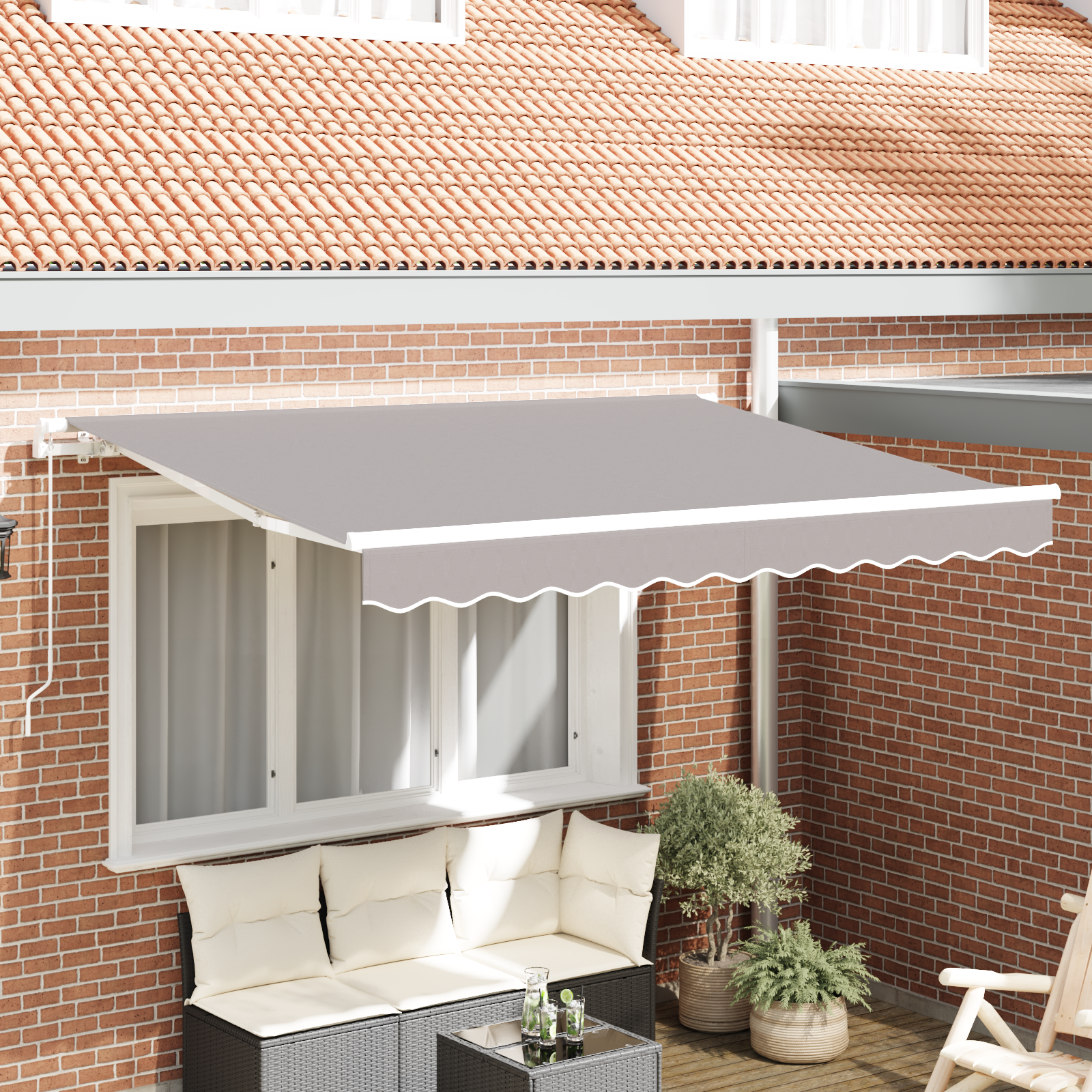 Luifel Vervangende Stof voor 3×2.5 m Frame Lichtgrijs