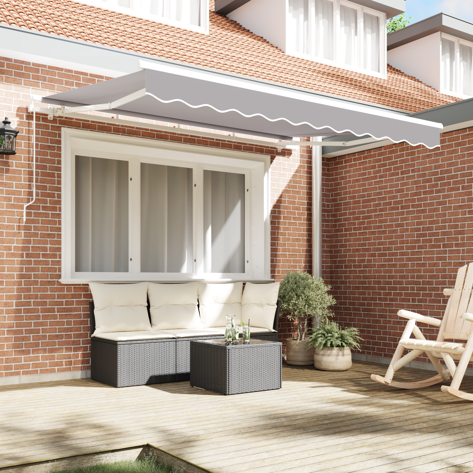 Awning Replacement Fabric for 3.5x2.5 m Frame Light Grey - Image 3