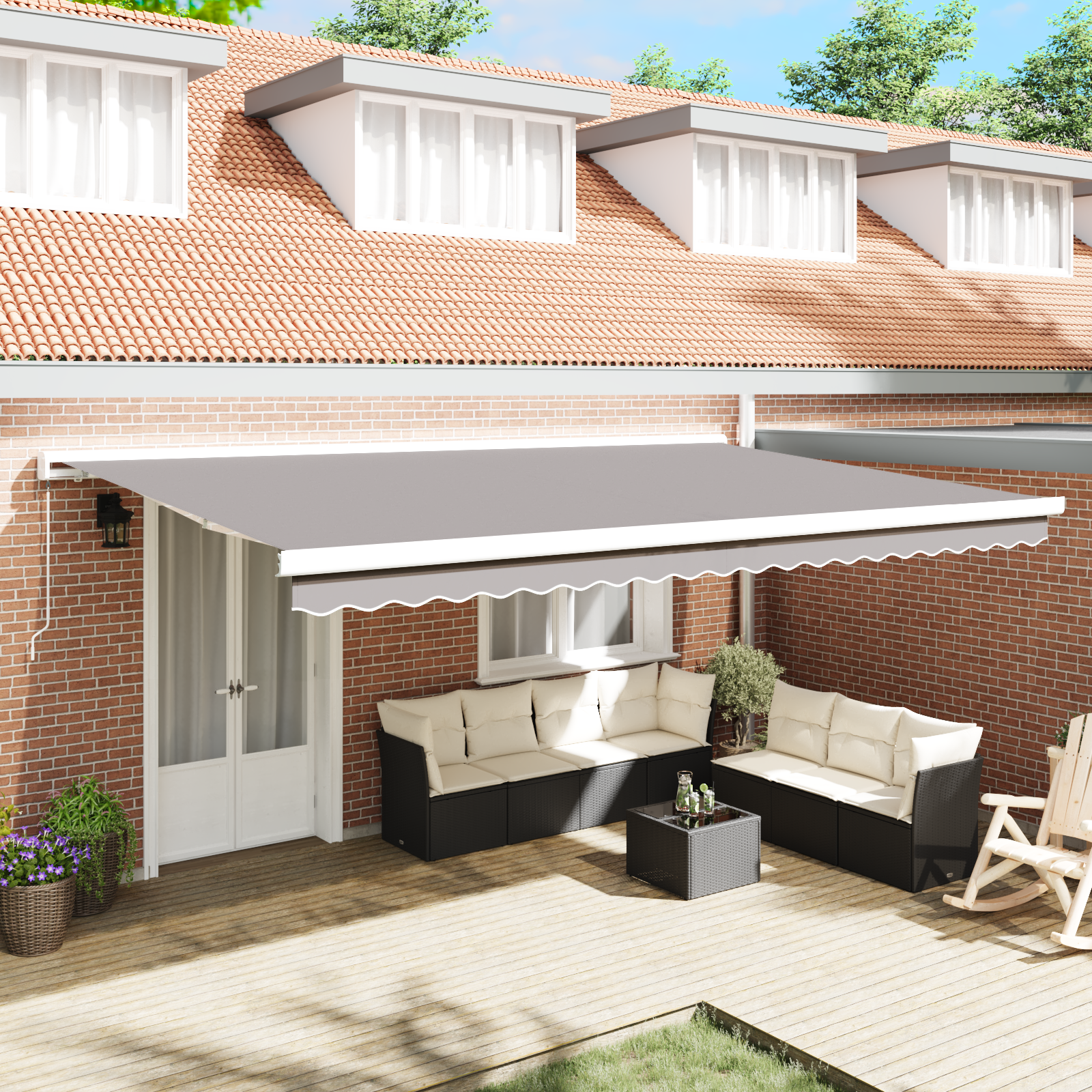Luifel Vervangstof voor 5×3,5 m Frame Lichtgrijs