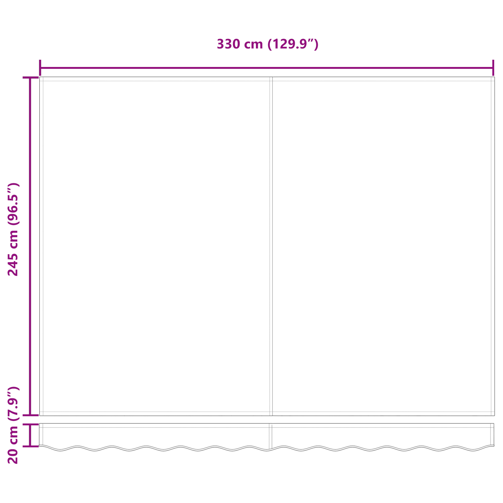 Awning Replacement Fabric for 3.5x2.5 m Frame Red - Image 8