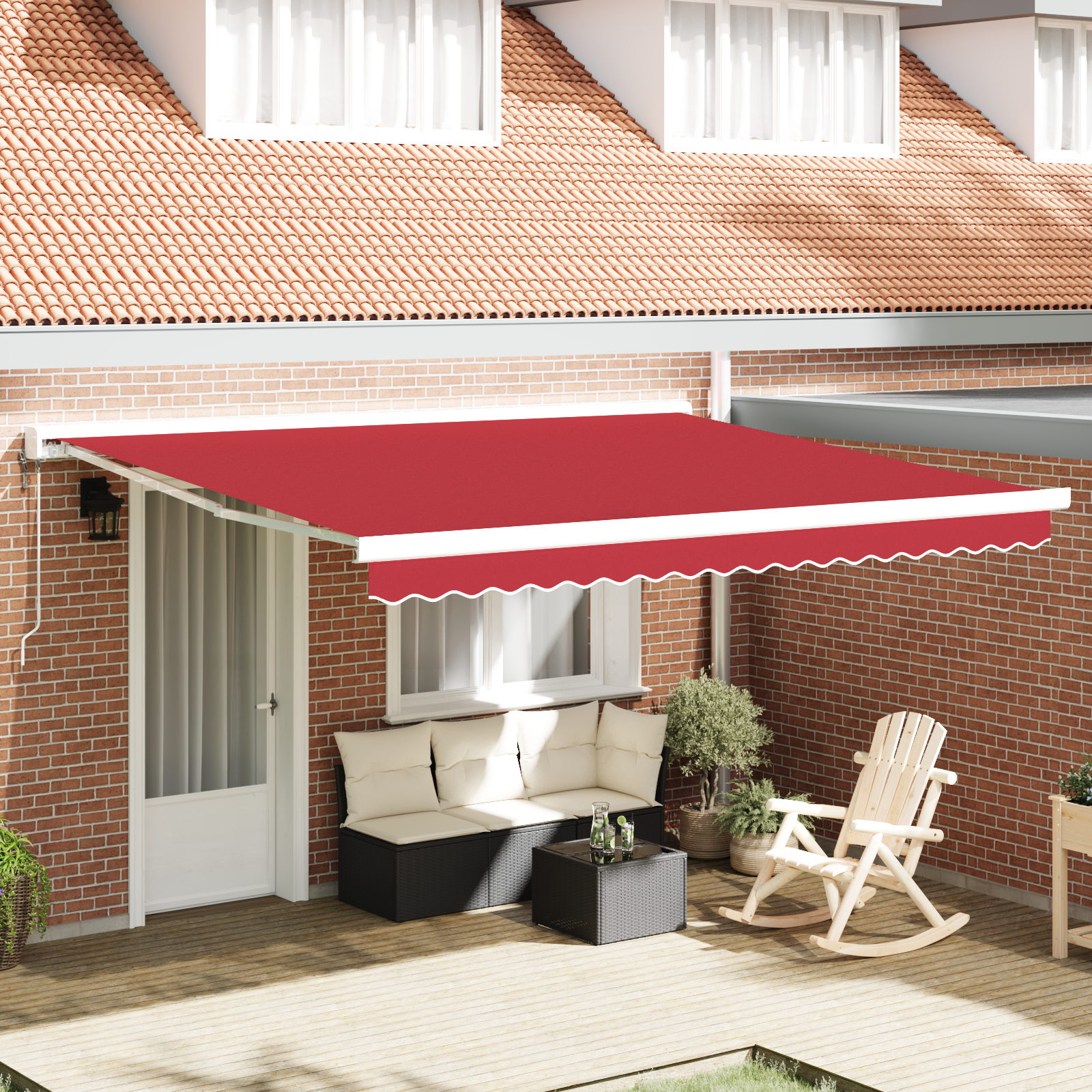 vervangende stof voor zonnescherm voor 4×3 m frame Rood