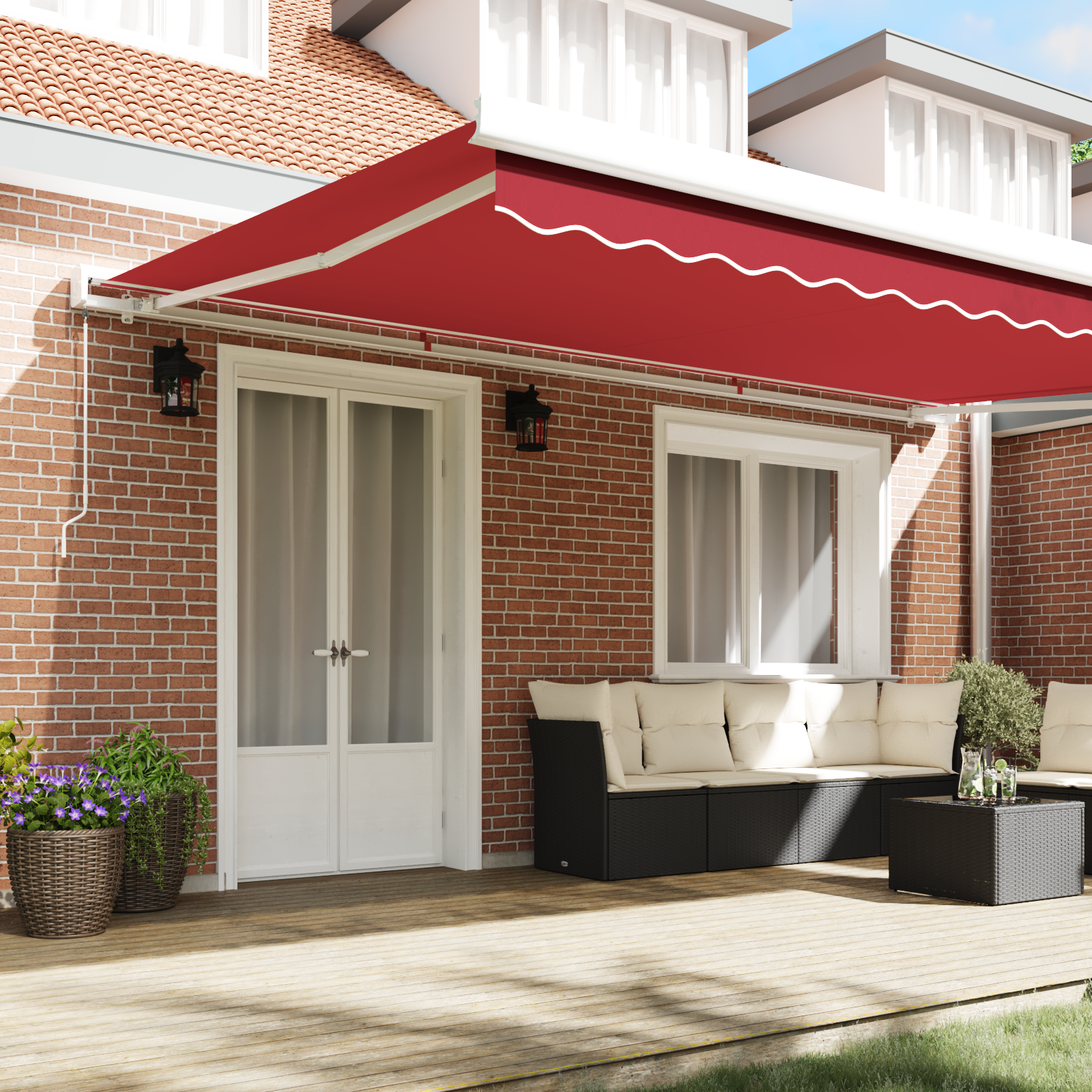 Awning Replacement Fabric for 5x3.5 m Frame Red - Image 3