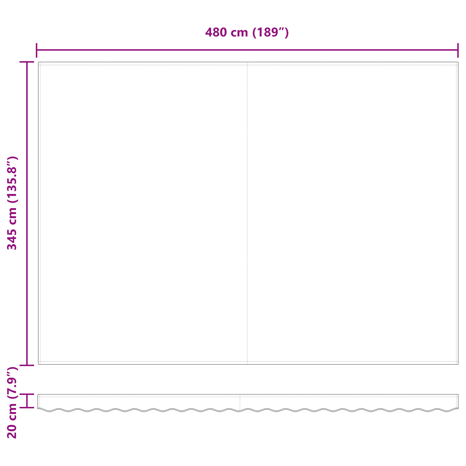 Awning Replacement Fabric for 5x3.5 m Frame Red - Image 8