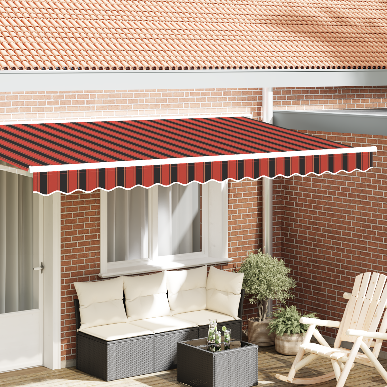 Awning Valance for 4 m Frame Multicolour 3.8x0.2 m