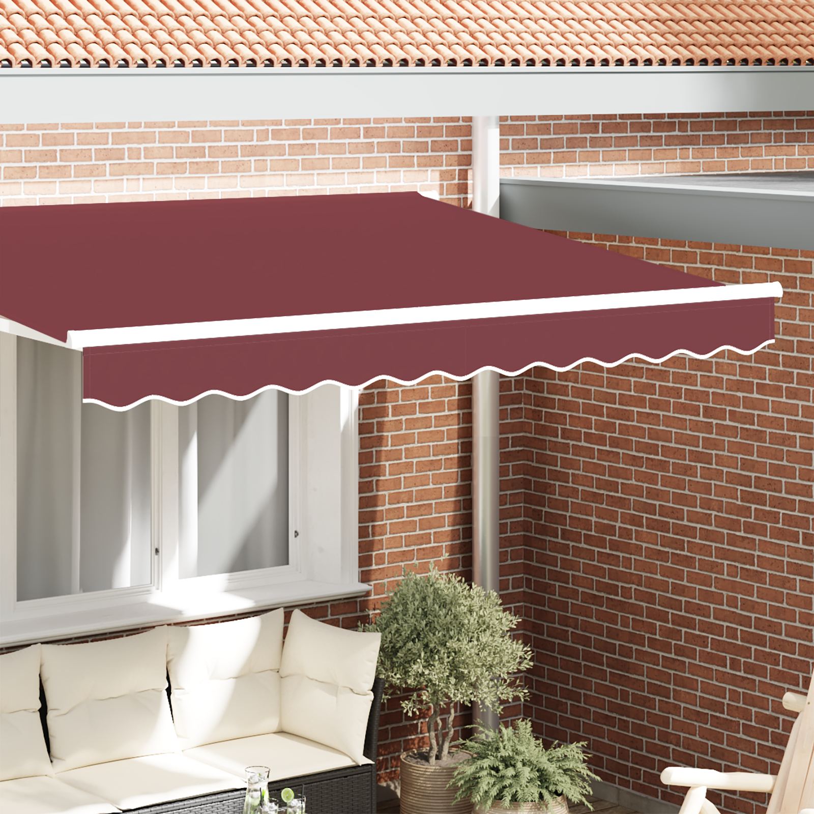 Awning Valance for 2.5 m Frame Burgundy 2.3x0.2 m