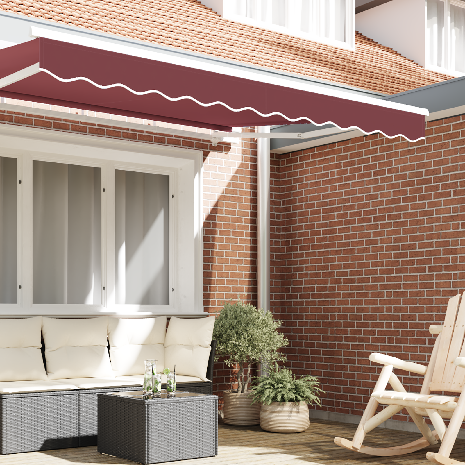 Awning Valance for 2.5 m Frame Burgundy 2.3x0.2 m - Image 3