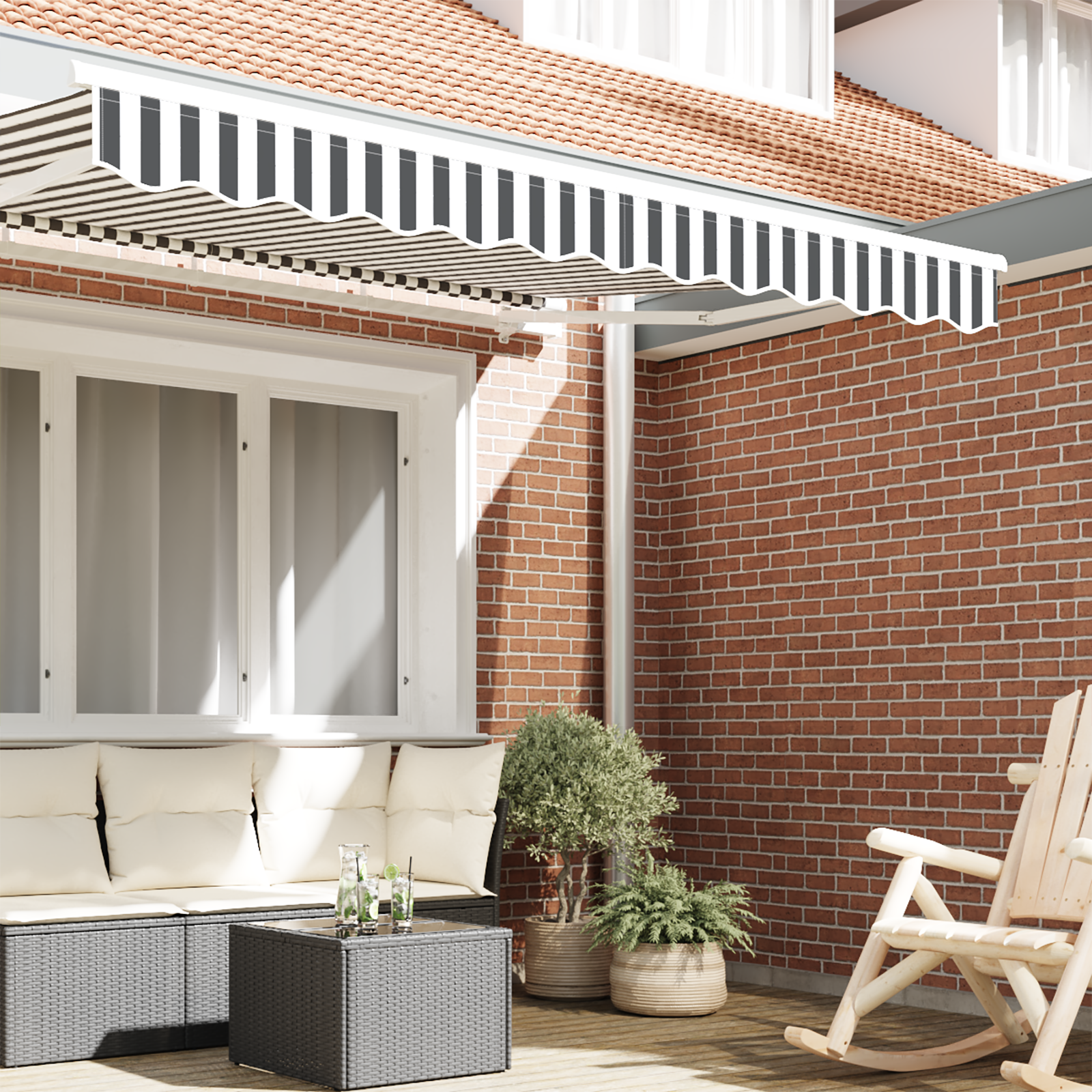 Awning Valance for 2.5 m Frame Anthracite and White 2.3x0.2 m - Image 3