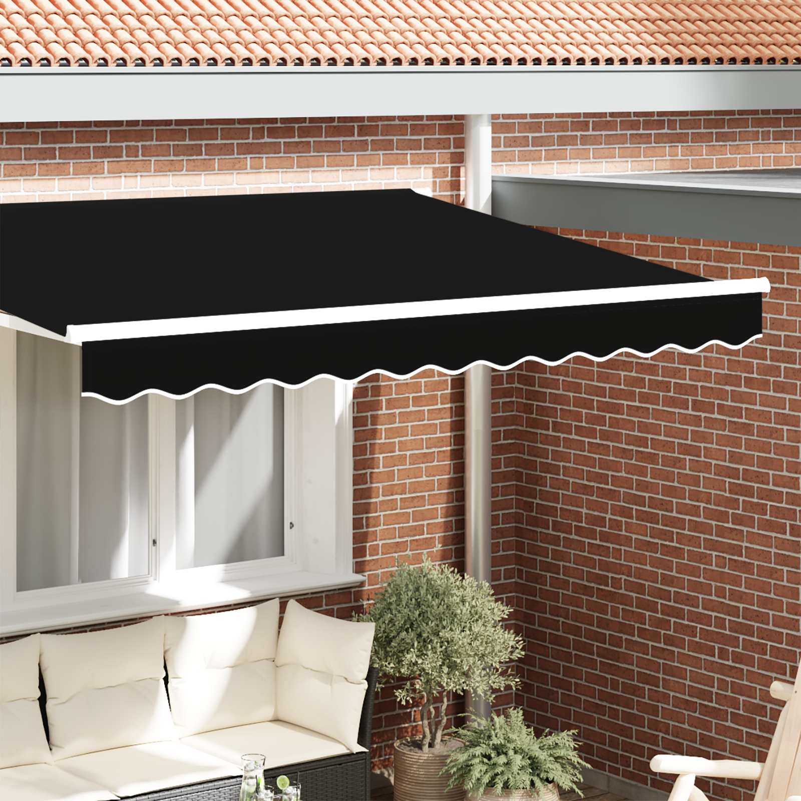 Awning Valance for 2.5 m Frame Black 2.3x0.2 m