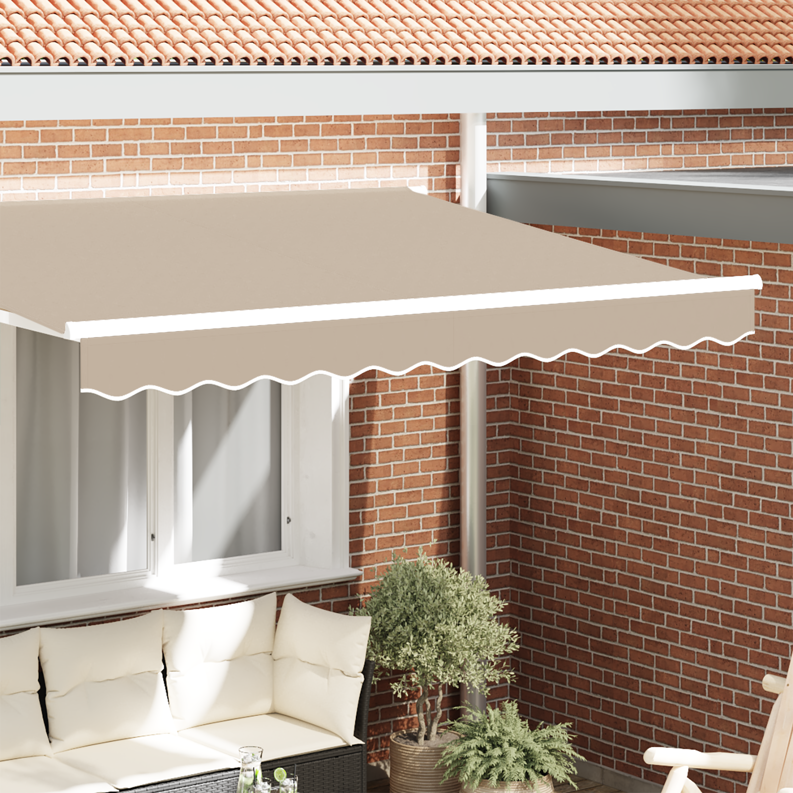 Awning Valance for 2.5 m Frame Beige 2.3x0.2 m