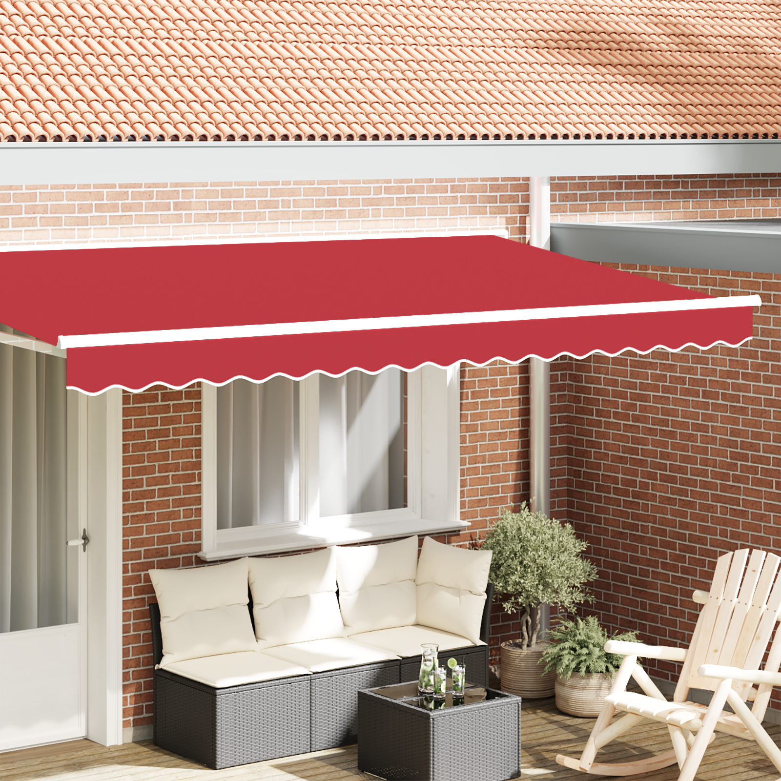 Awning Valance for 3.5 m Frame Red 3.3x0.2 m