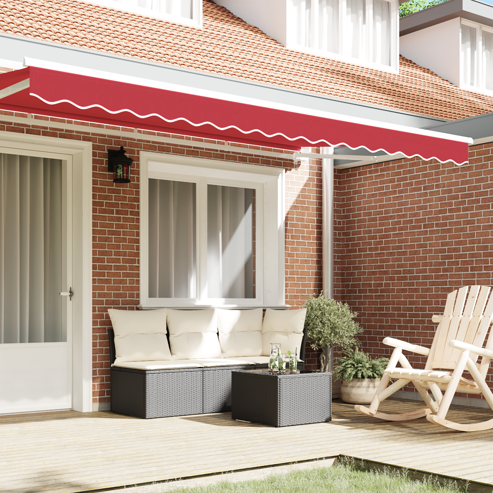 Awning Valance for 4 m Frame Red 3.8x0.2 m - Image 3