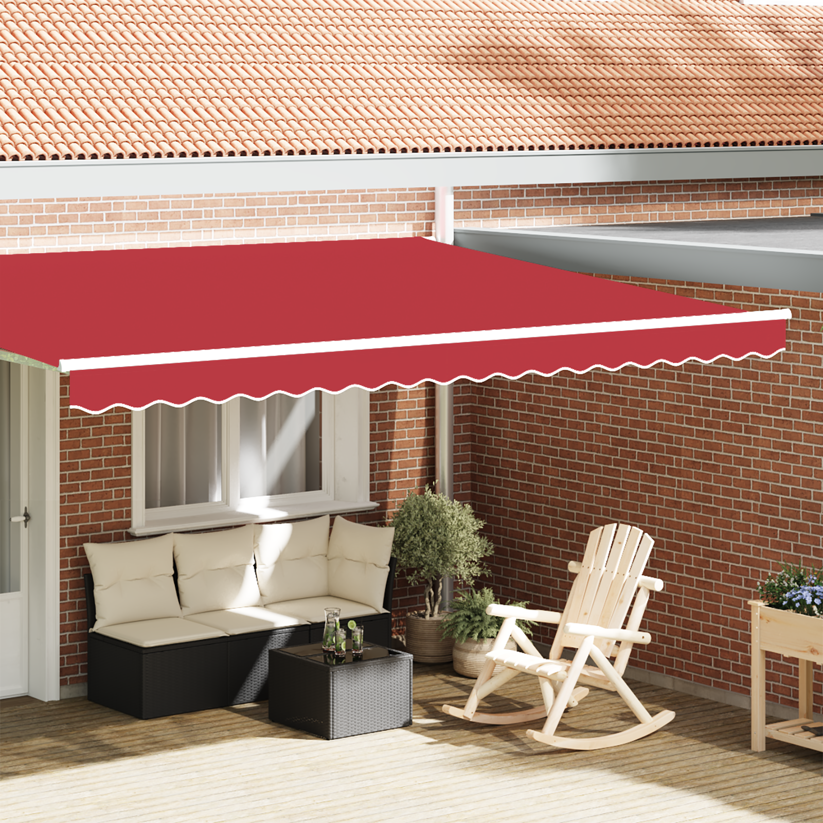Awning Valance for 4.5 m Frame Red 4.3x0.2 m
