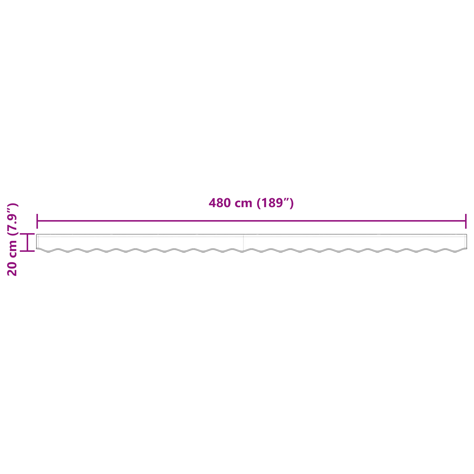 Awning Valance for 5 m Frame Red 4.8x0.2 m - Image 7