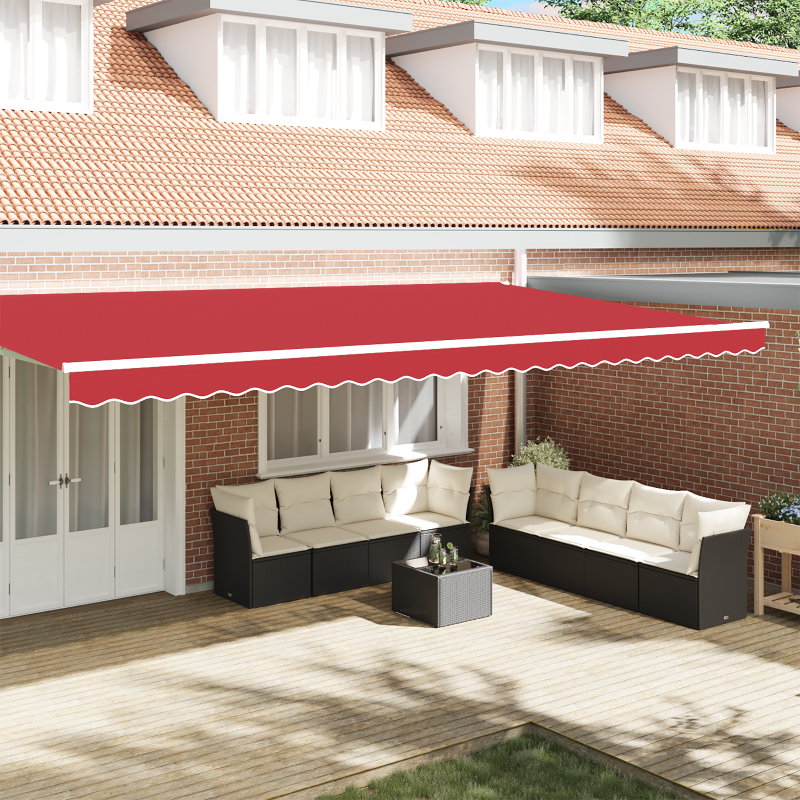Awning Valance for 6 m Frame Red 5.8x0.2 m