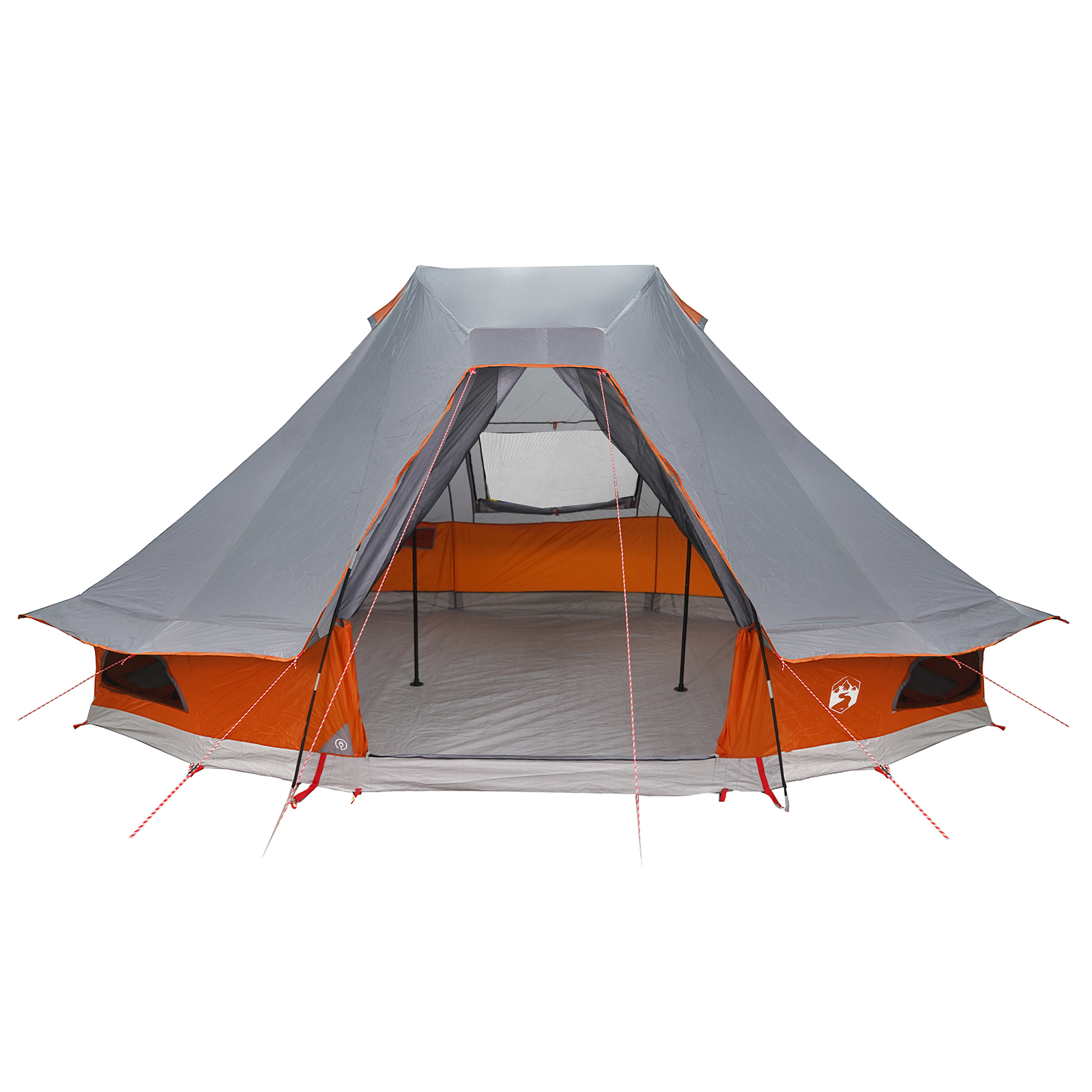 Family Tent Tipi Grey and Orange 6-Person Waterproof - Image 4