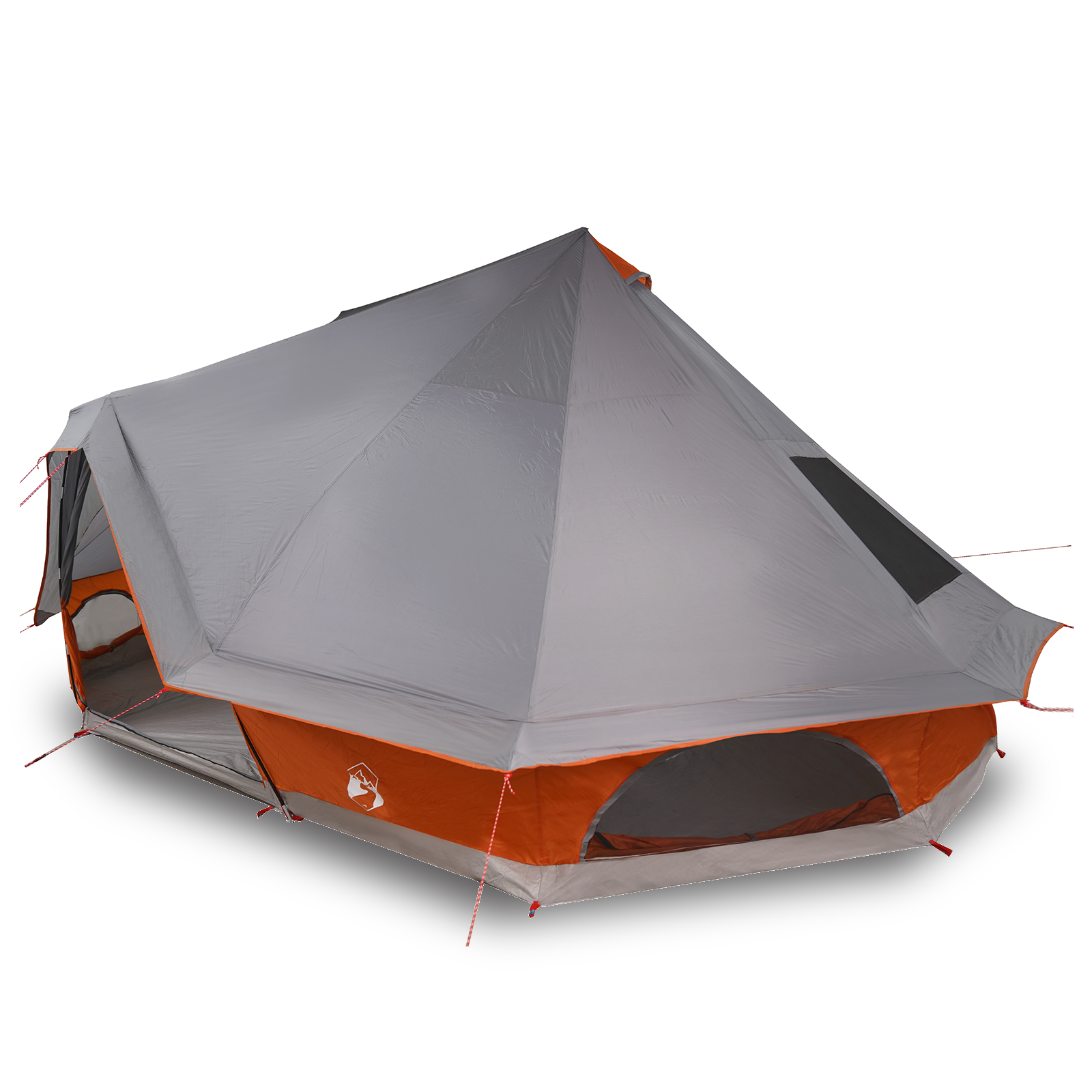 Family Tent Tipi - Grey and Orange, 10-Person, Waterproof - Image 3