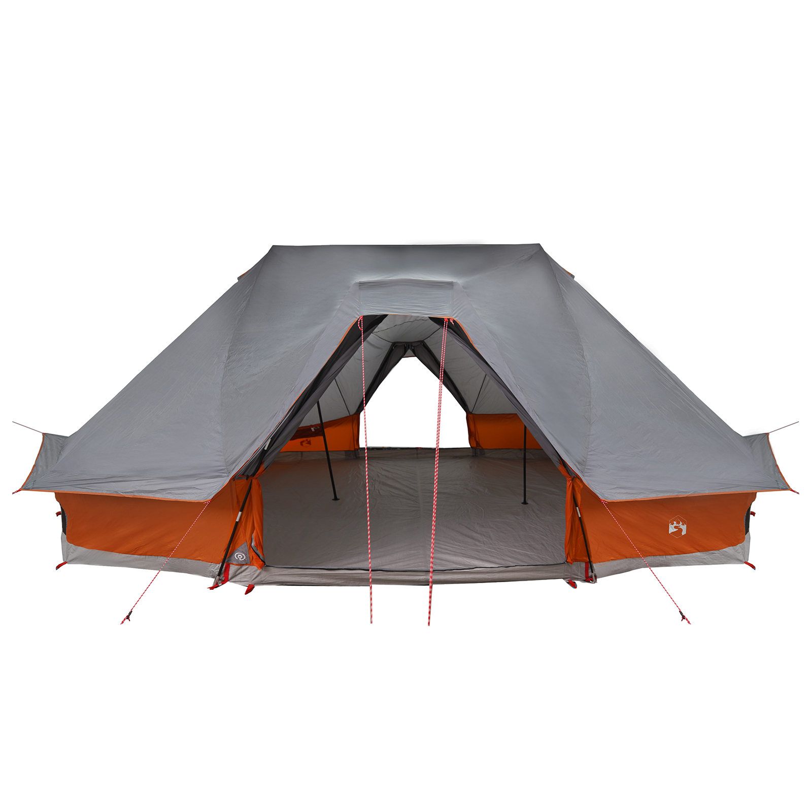 Family Tent Tipi - Grey and Orange, 10-Person, Waterproof - Image 4
