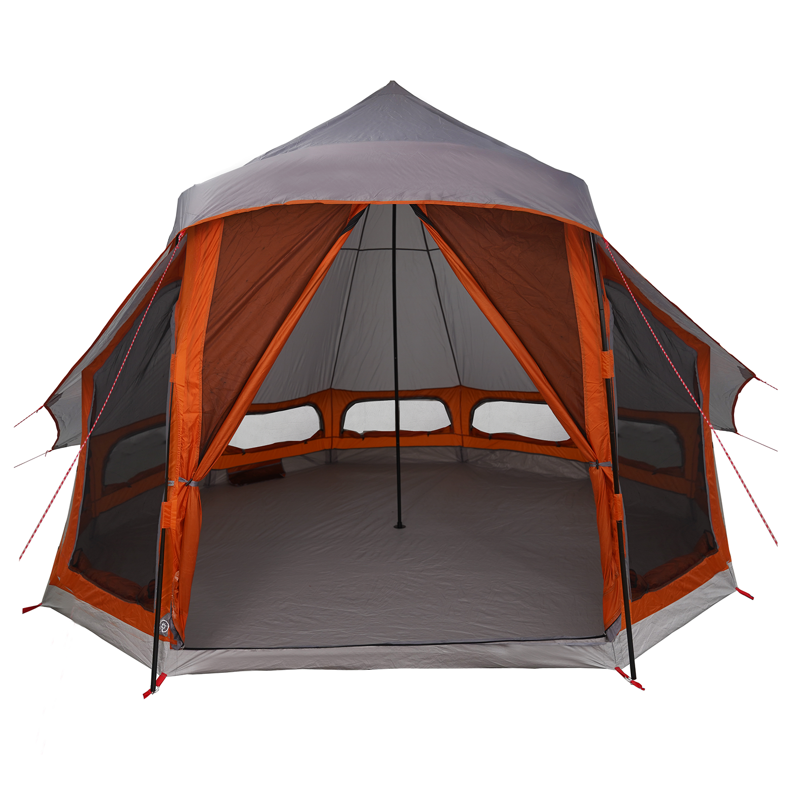 Family Tent Tipi Grey and Orange 6-Person Waterproof - Image 4