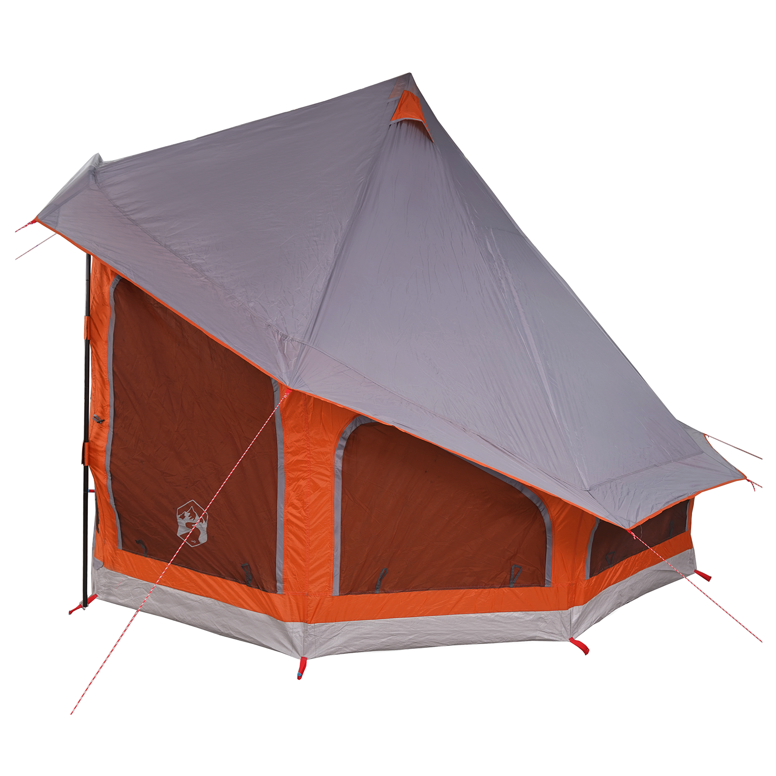 Family Tent Tipi Grey and Orange 6-Person Waterproof - Image 5