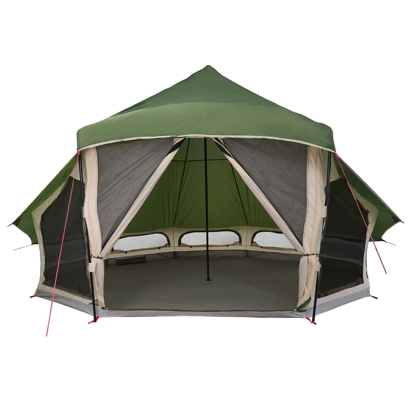 Family Tent Tipi Green 10-Person Waterproof - Image 4