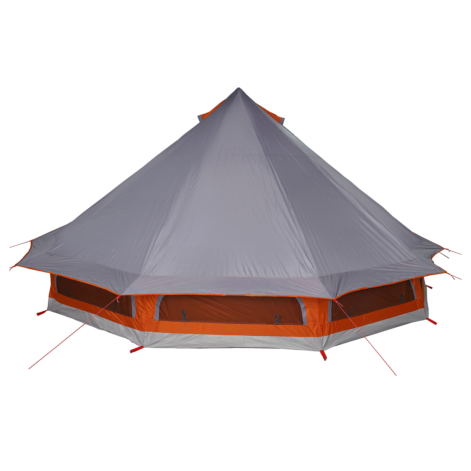 Family Tent Tipi in Grey and Orange for 10 People - Waterproof - Image 6