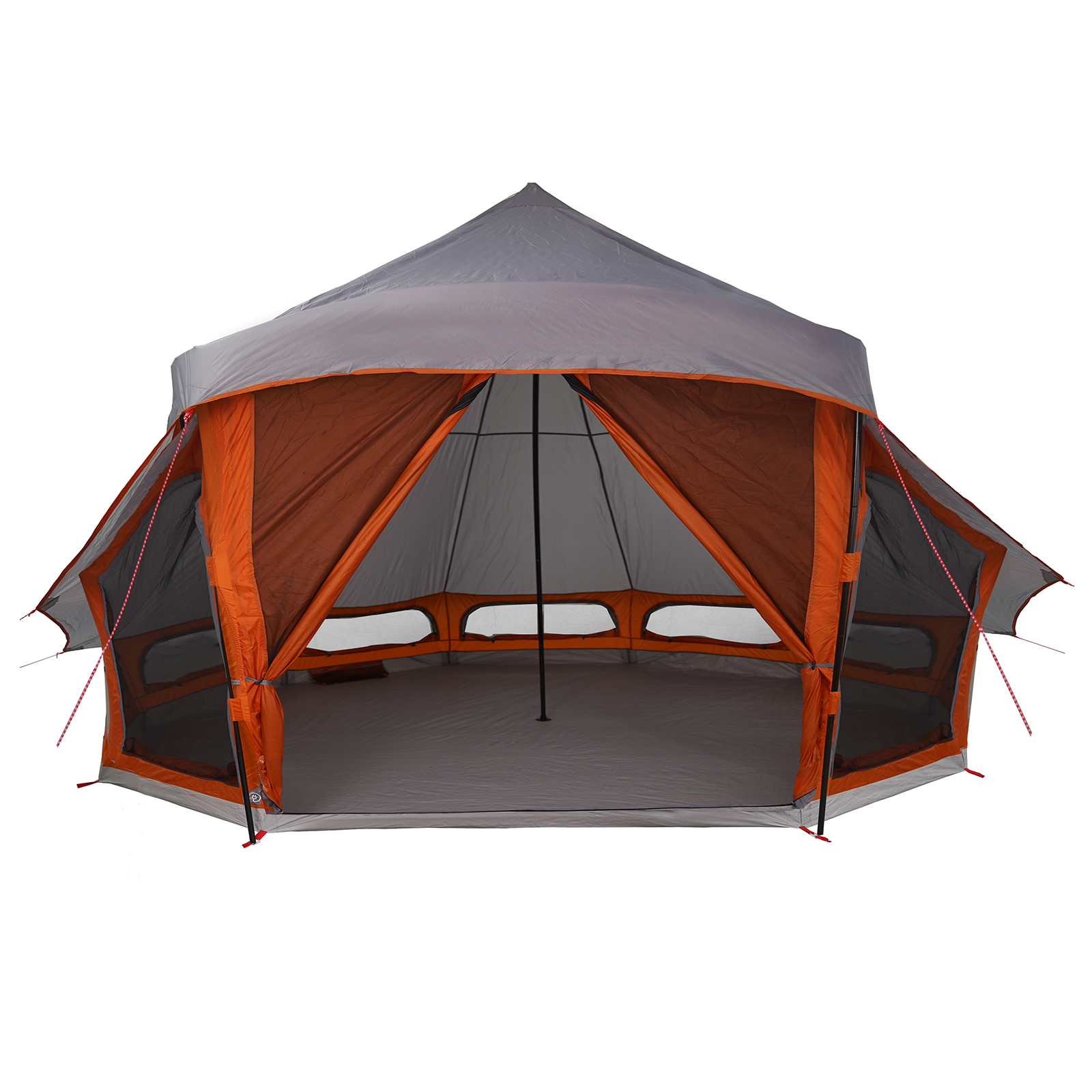 Family Tent Tipi in Grey and Orange for 10 People - Waterproof - Image 4