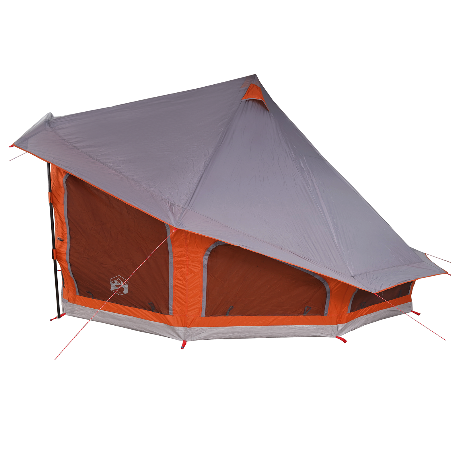 Family Tent Tipi in Grey and Orange for 10 People - Waterproof - Image 5