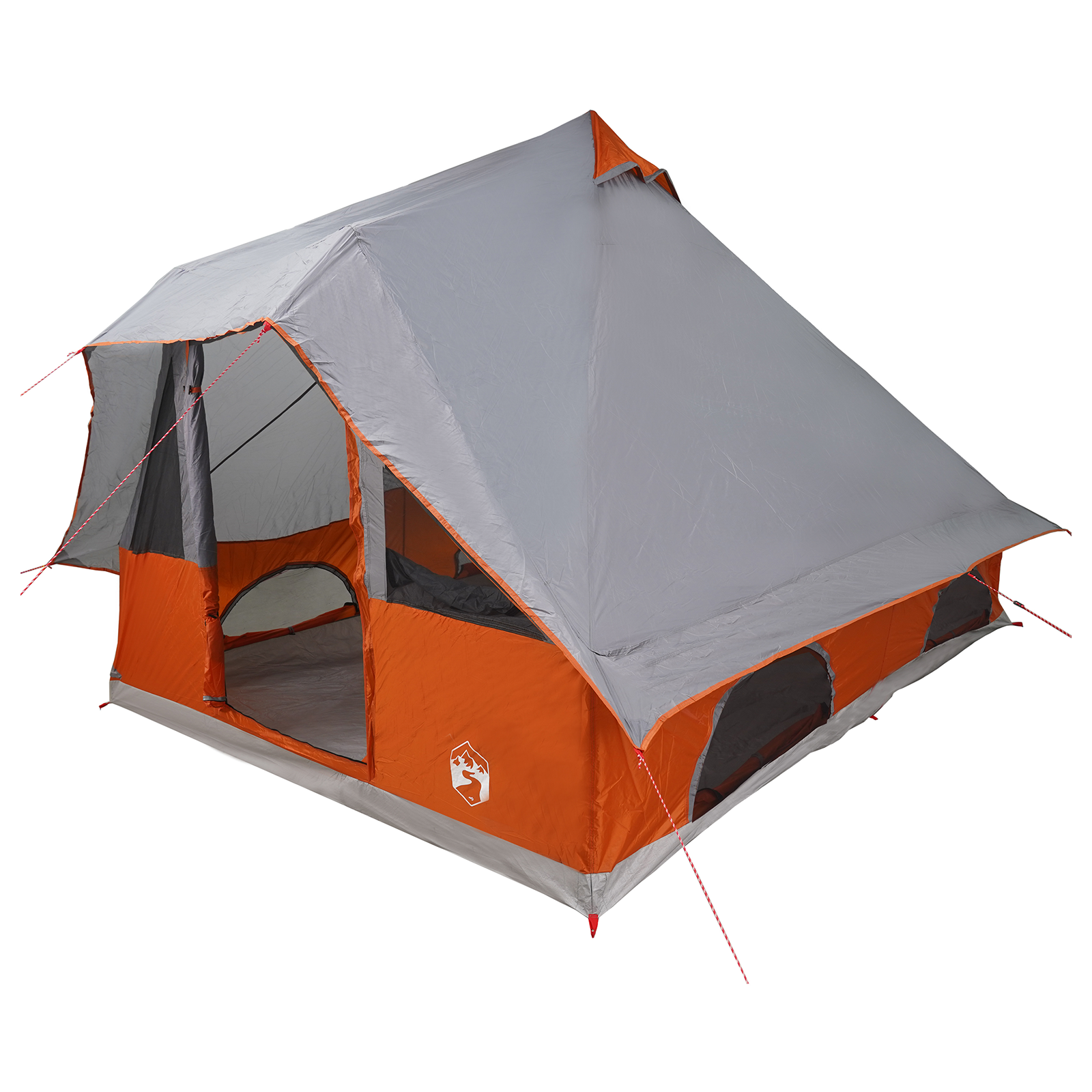 Family Tent Tipi Grey and Orange 8-Person Waterproof - Image 2