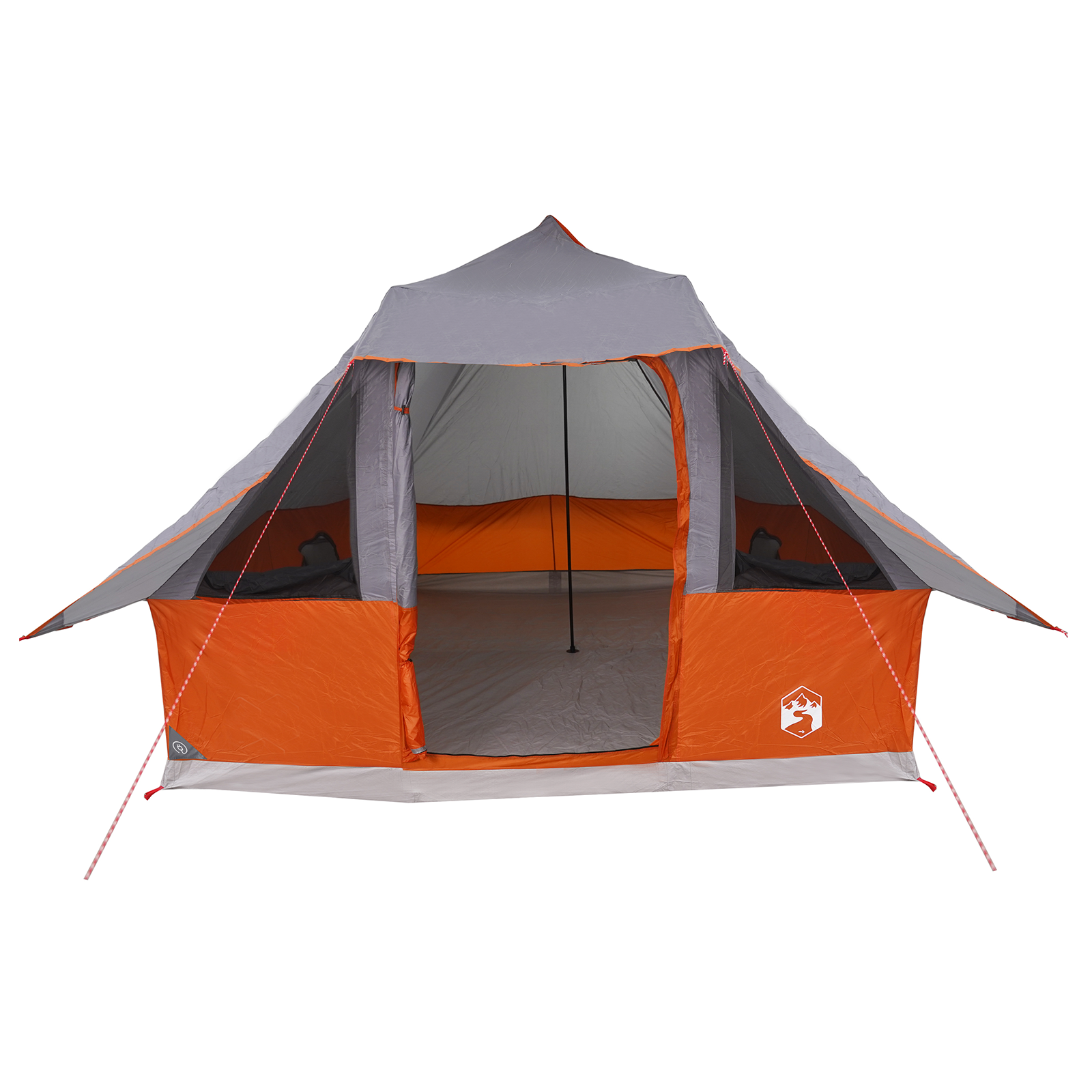 Family Tent Tipi Grey and Orange 8-Person Waterproof - Image 4