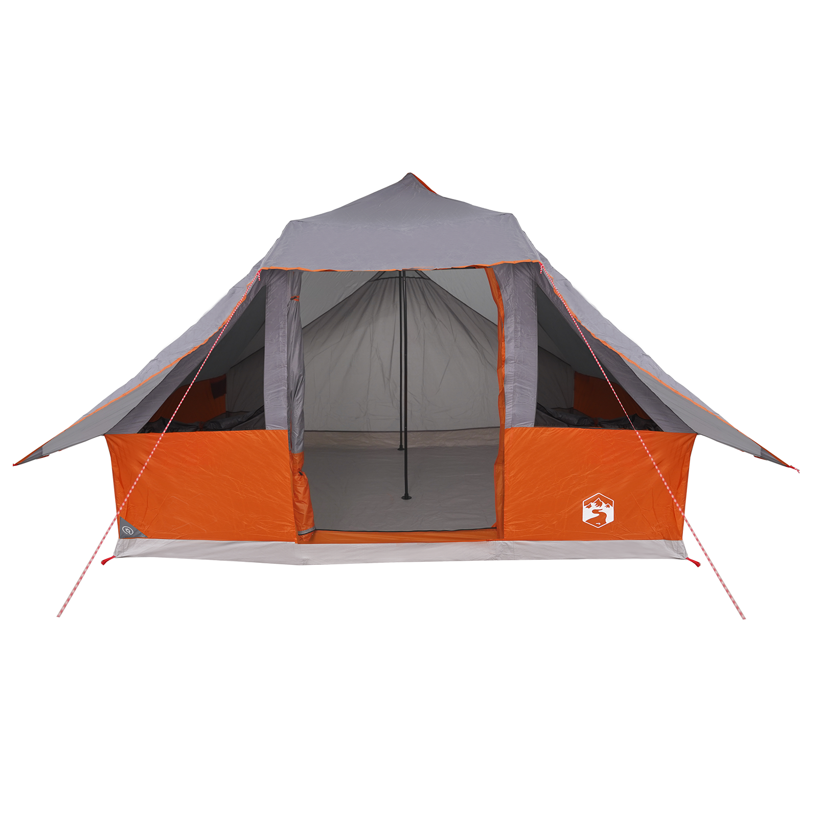 Family Tent Tipi Grey and Orange 10-Person Waterproof - Image 4