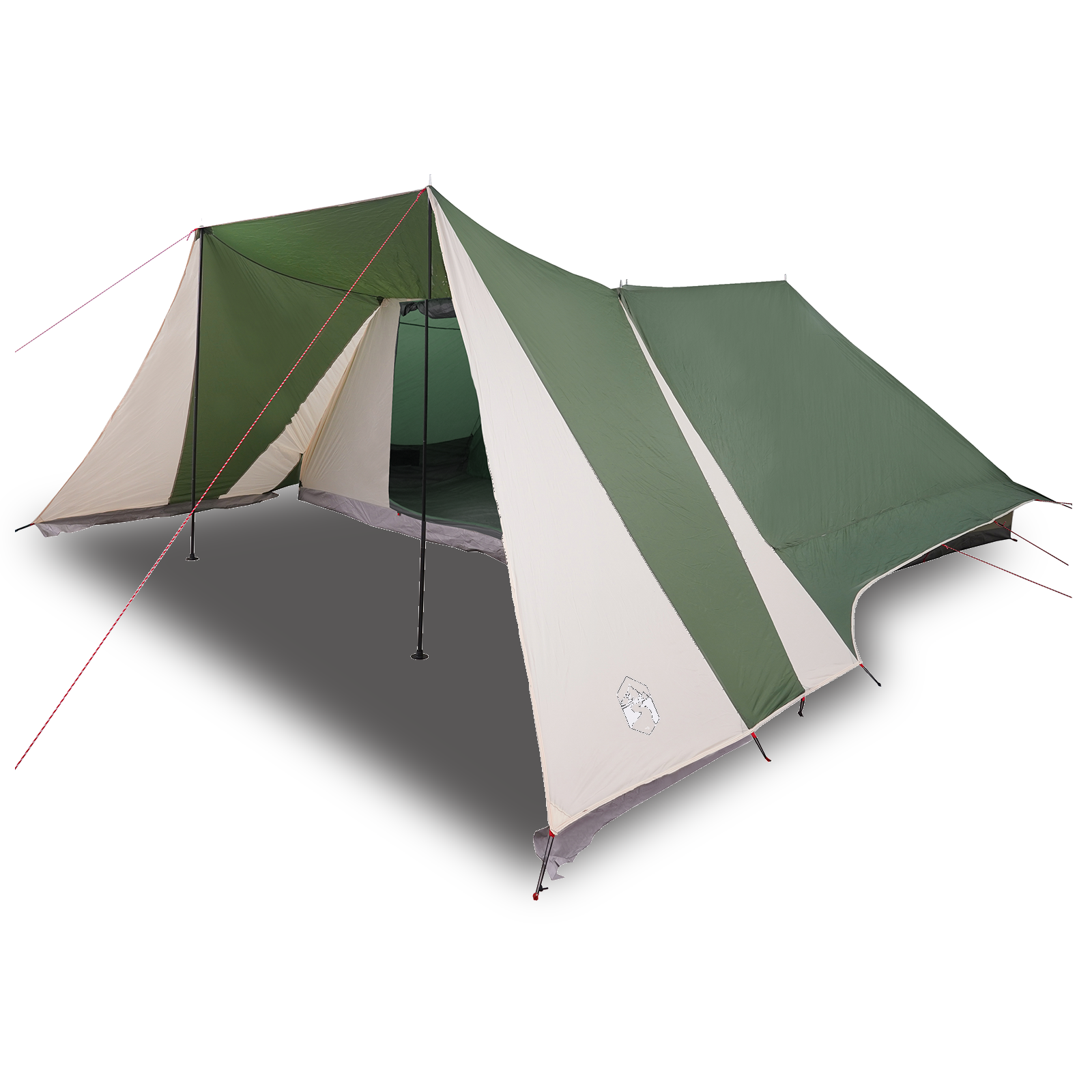 Family Tent with Extended Porch Green 12-Person Waterproof - Image 3