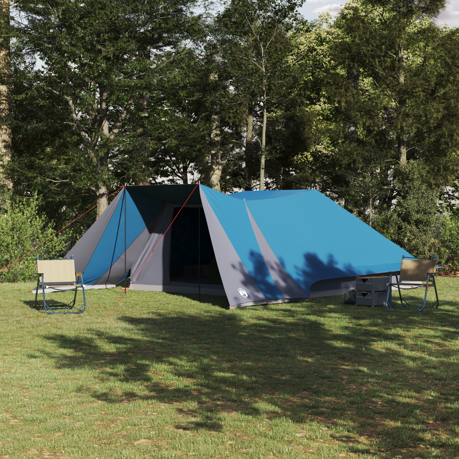 Family Tent with Extended Porch - Blue - 12-Person Waterproof