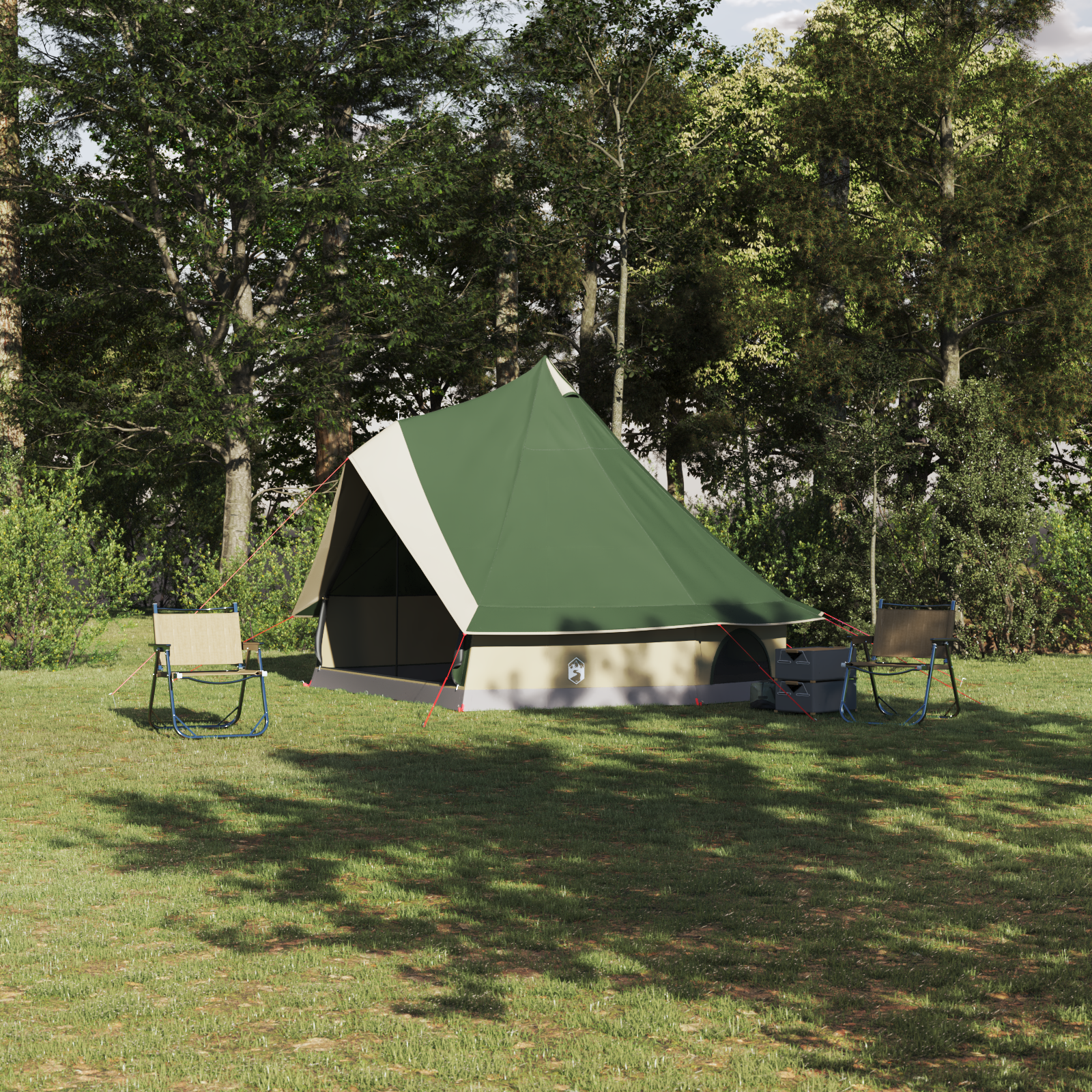 Family Tent Tipi Green 8-Person Waterproof